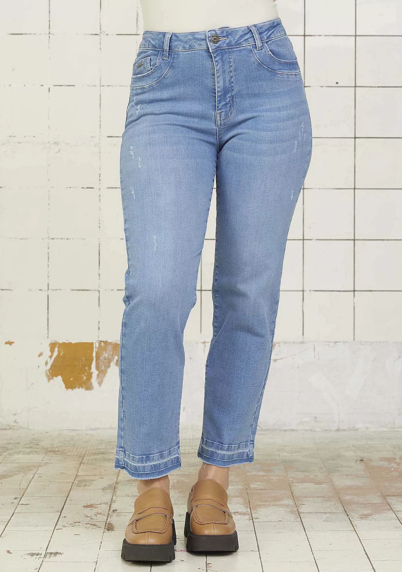 Outlet Alba Jeans - Bright Blue Denim Kvinnor Jeans