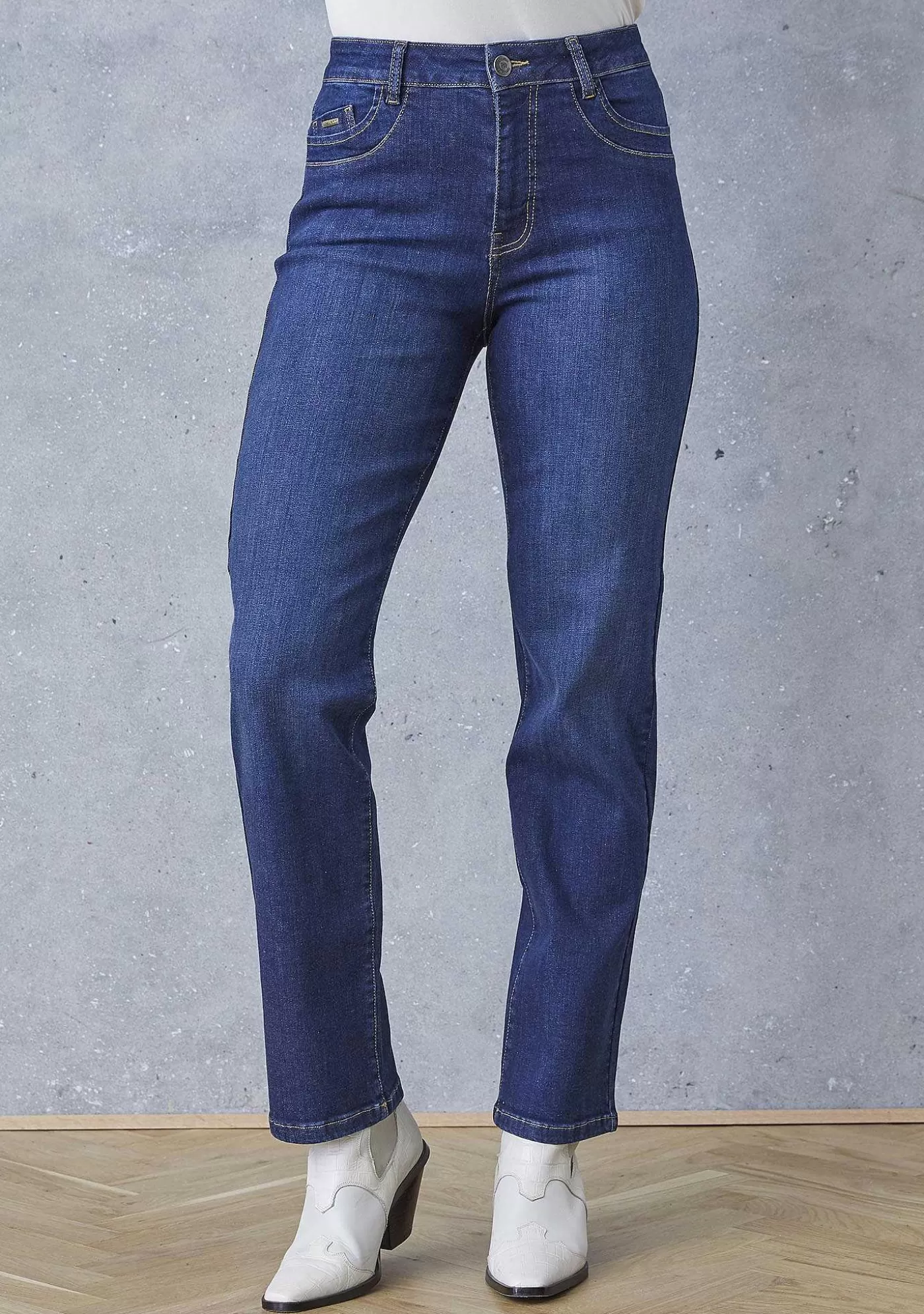 Outlet Alba Long Jeans - Mork Denim Kvinnor Jeans