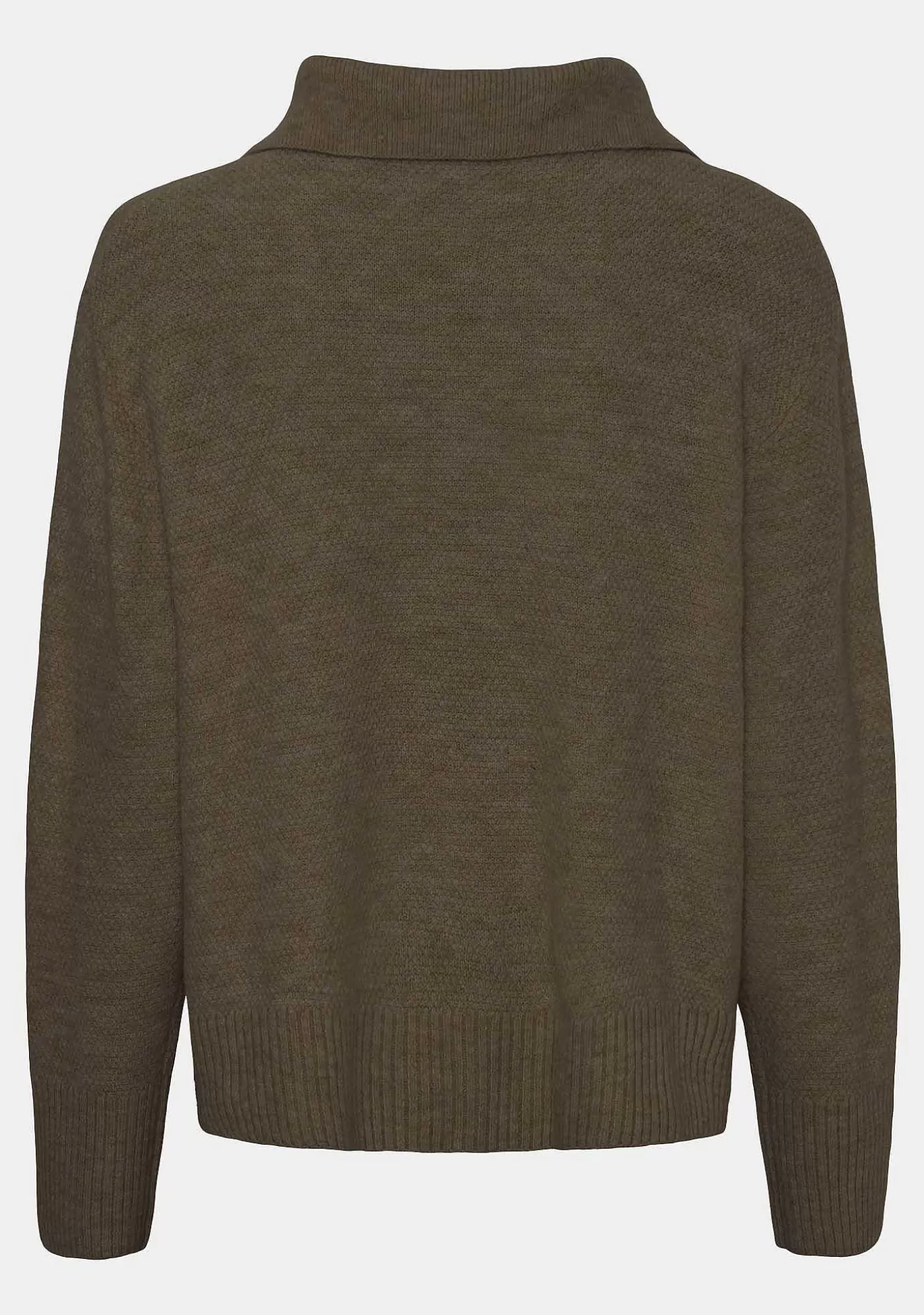 Shop Anna Colar Knit - Khaki Melange Kvinnor Stickat