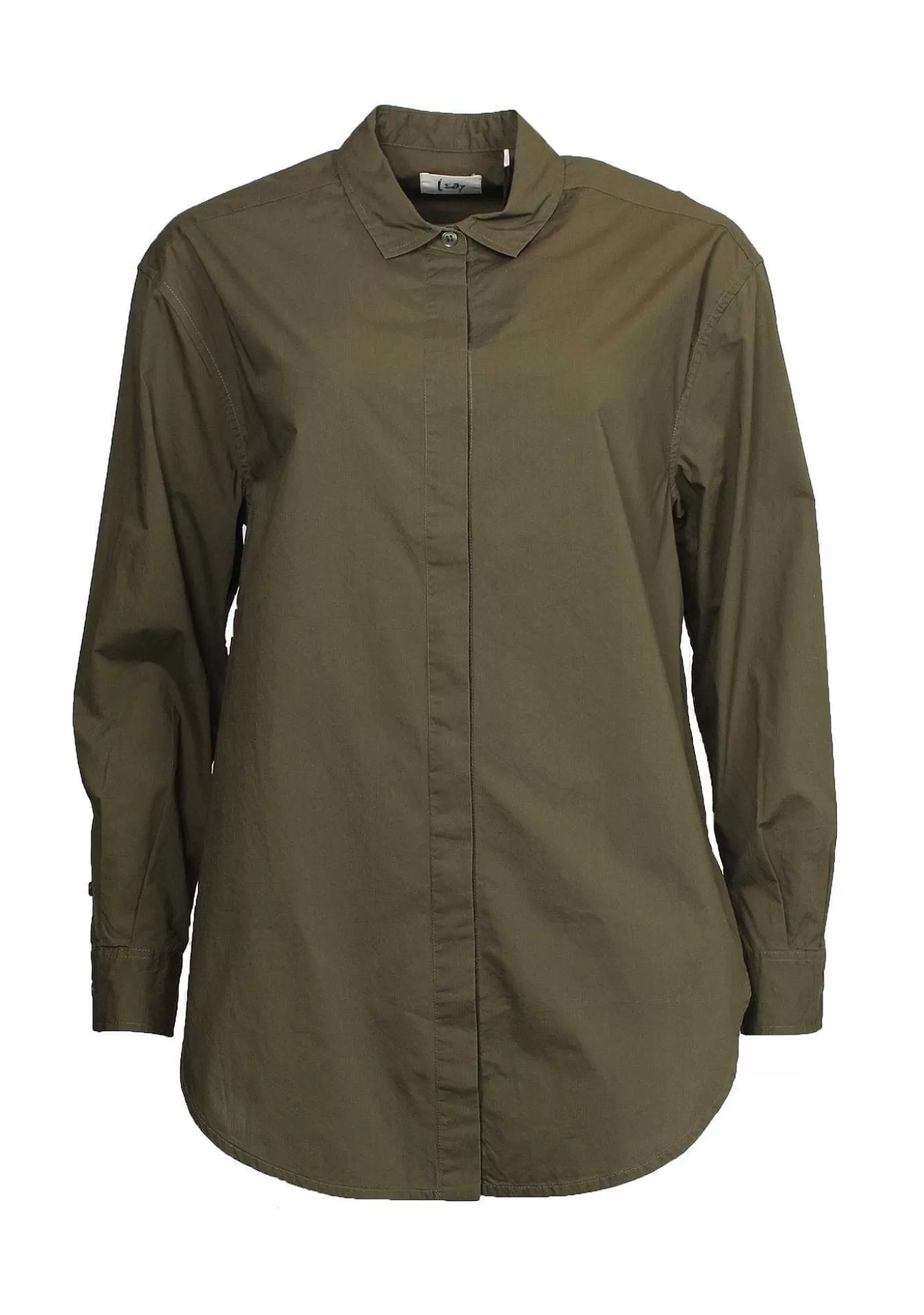 Cheap Bellis Langskjorta - Khaki Kvinnor Blusar Och Skjortor
