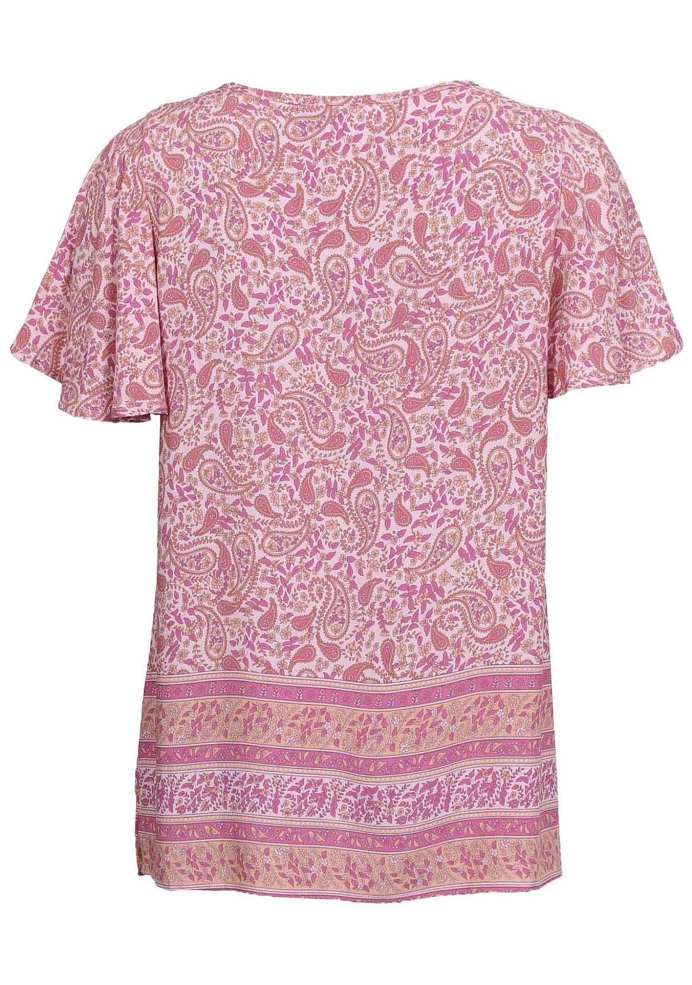 Clearance Chantal S/S Blus - Orange/Rosa Paisley Kvinnor Blusar Och Skjortor