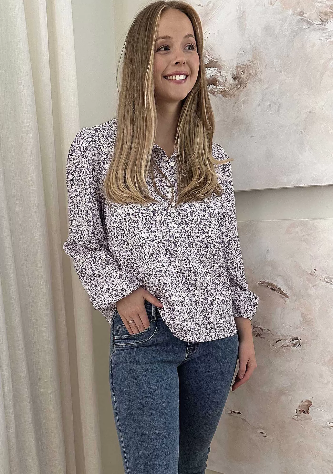 Sale Clara Blus - Lila Effekt Kvinnor Blusar Och Skjortor