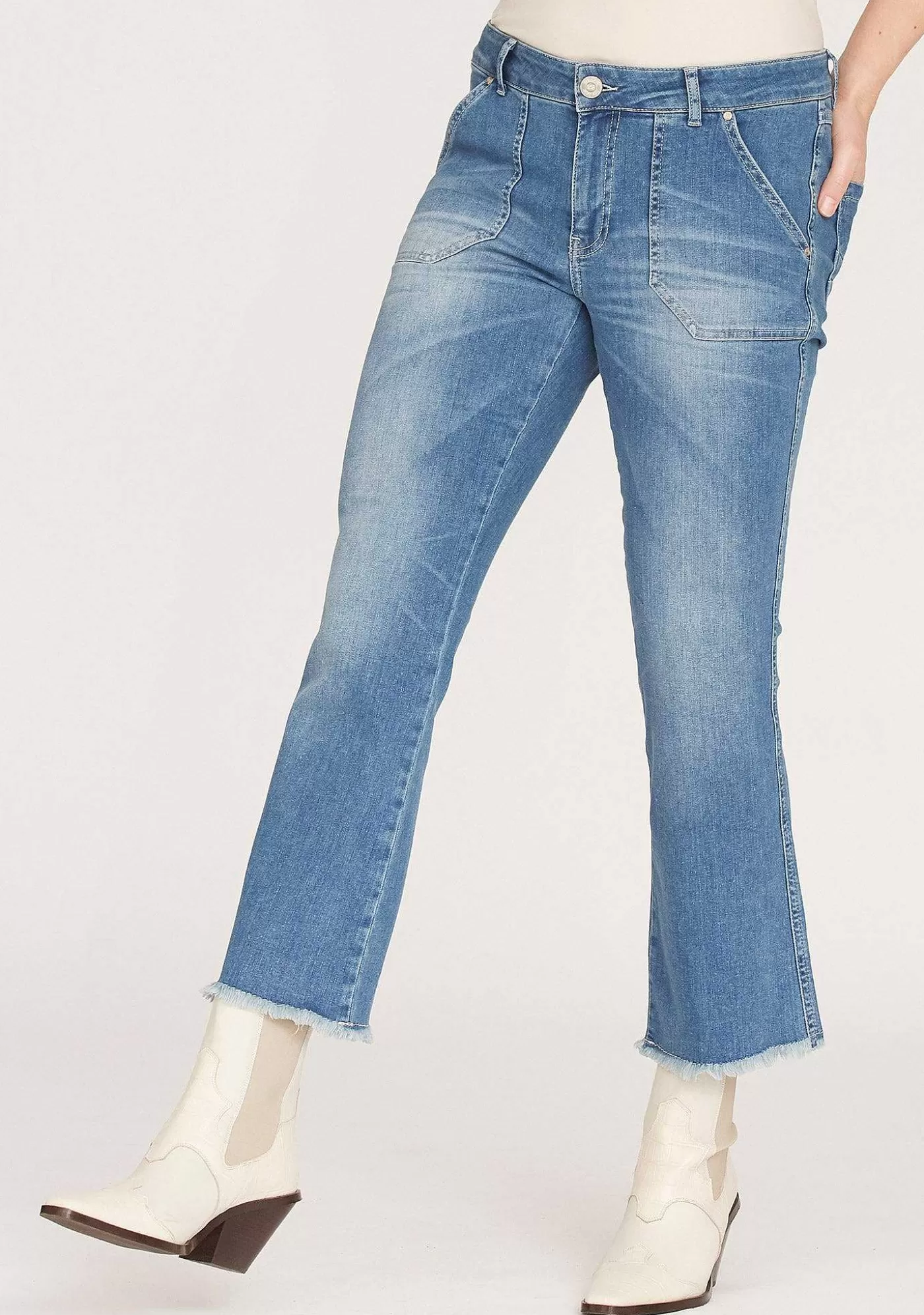 Cheap Como Flare Jeans - Como Blue Wash Kvinnor Jeans