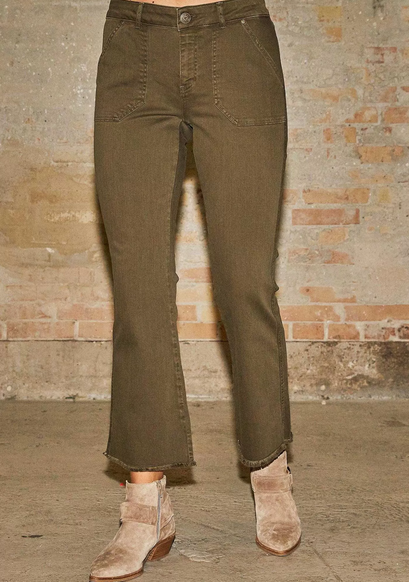 Flash Sale Como Flare Pant - Khaki Kvinnor Byxor