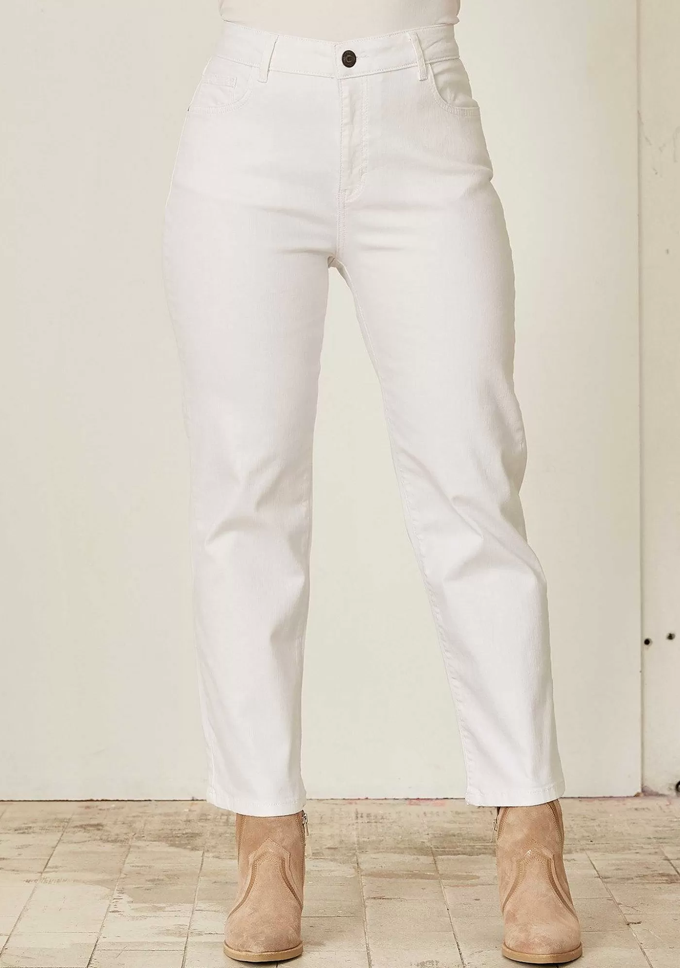 Sale Como Straight Pant - Vit Kvinnor Byxor