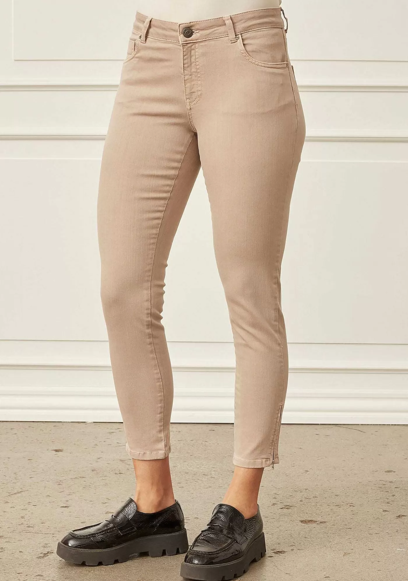 Best Sale Como Zip Pant - Mork Sand Kvinnor Byxor