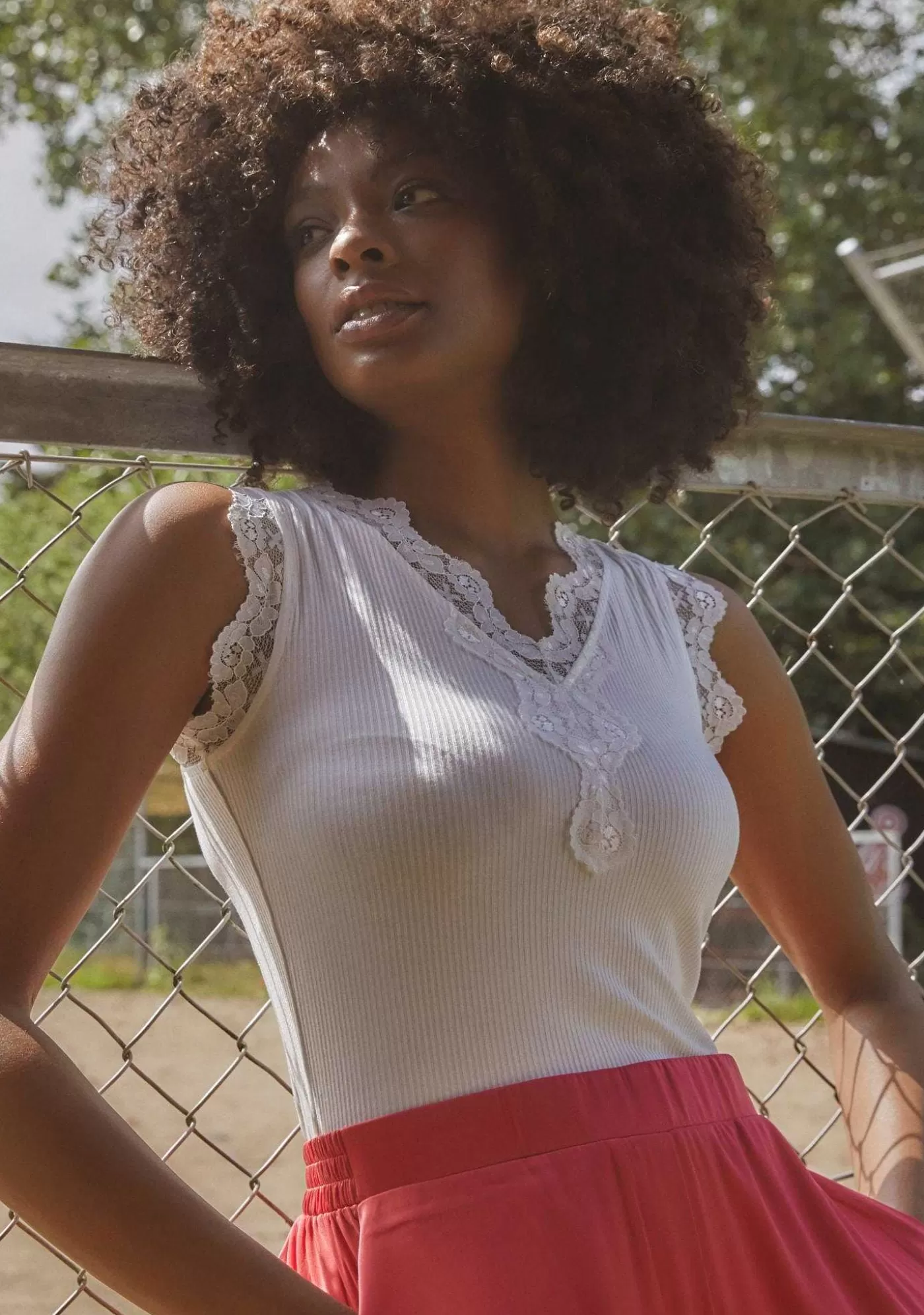 Outlet Dee Lace Top - Vit Kvinnor T-Shirtor Och Topp
