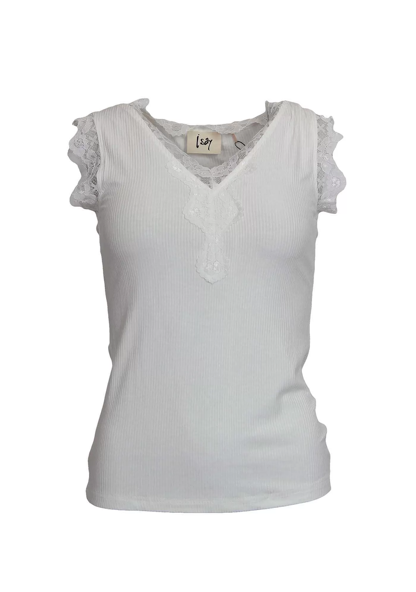 Outlet Dee Lace Top - Vit Kvinnor T-Shirtor Och Topp