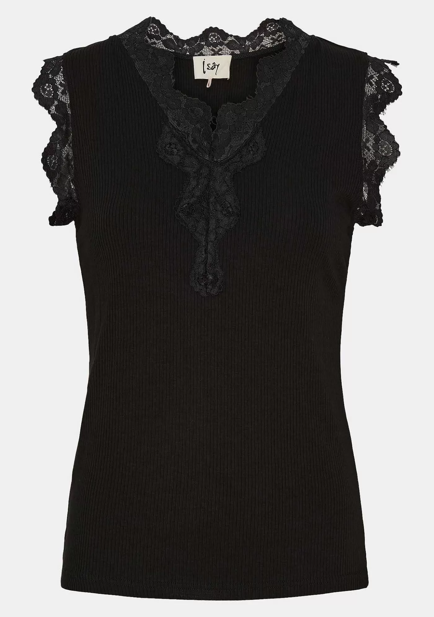 Store Dee Lace Topp - Svart Kvinnor T-Shirtor Och Topp
