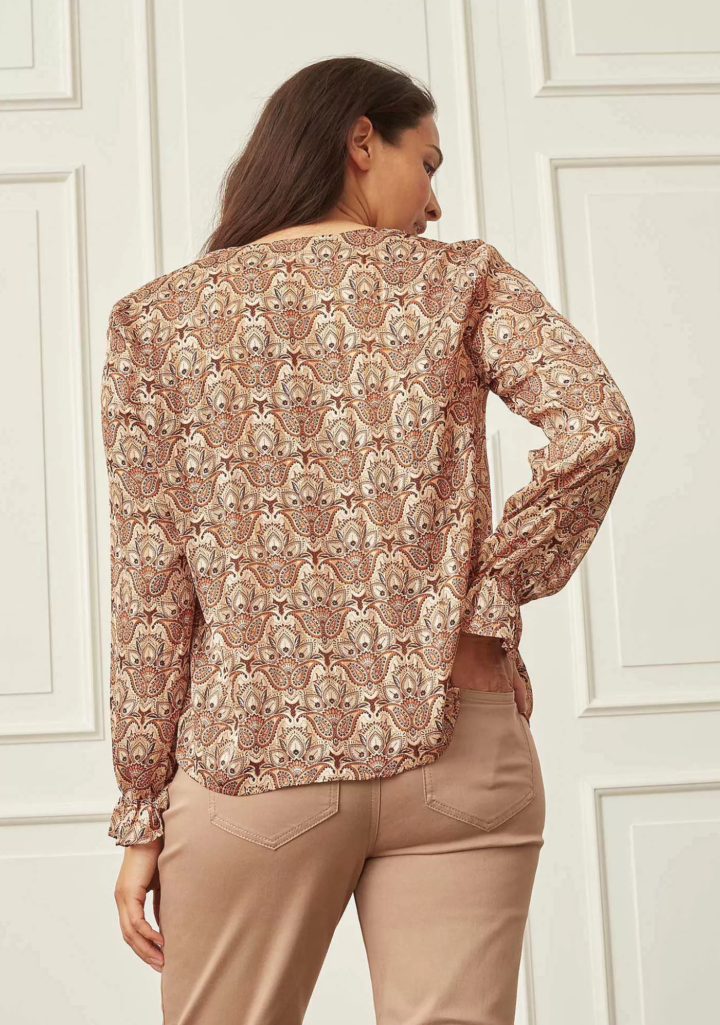 Sale Delta Blus - Browny Paisley Kvinnor Blusar Och Skjortor