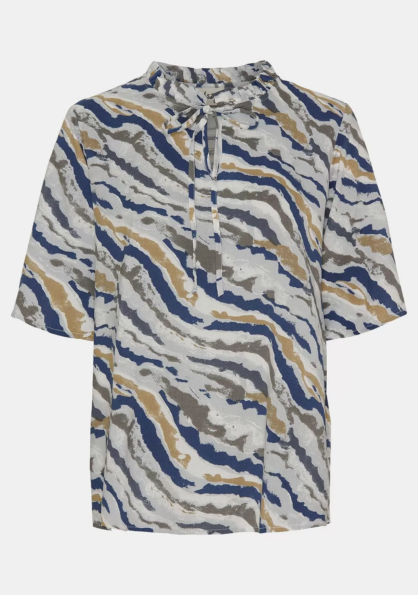 Best Dunja S/S Blus - Blue Waves Kvinnor Blusar Och Skjortor