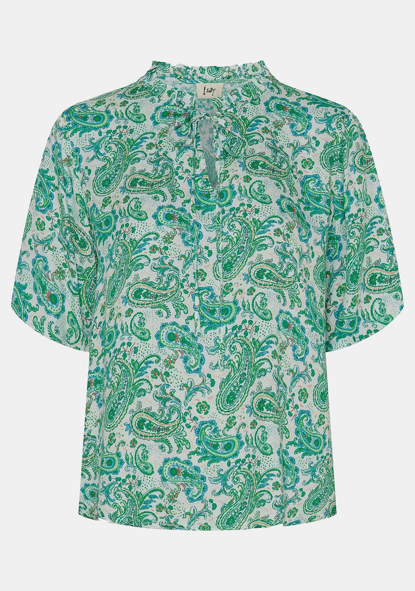 Best Dunja S/S Blus - Fresh Green Paisley Kvinnor Blusar Och Skjortor