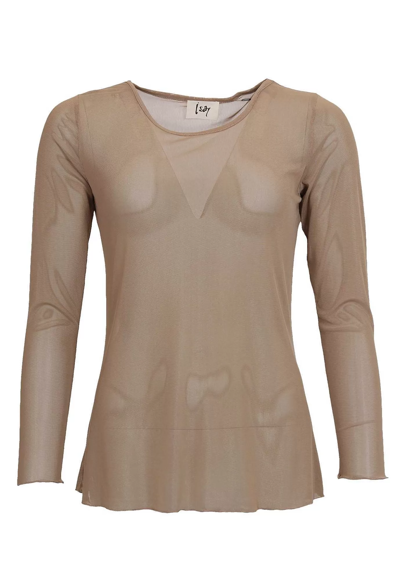 Best Sale Fifi Mesh L/S O-Neck - Cuban Sand Kvinnor T-Shirtor Och Topp