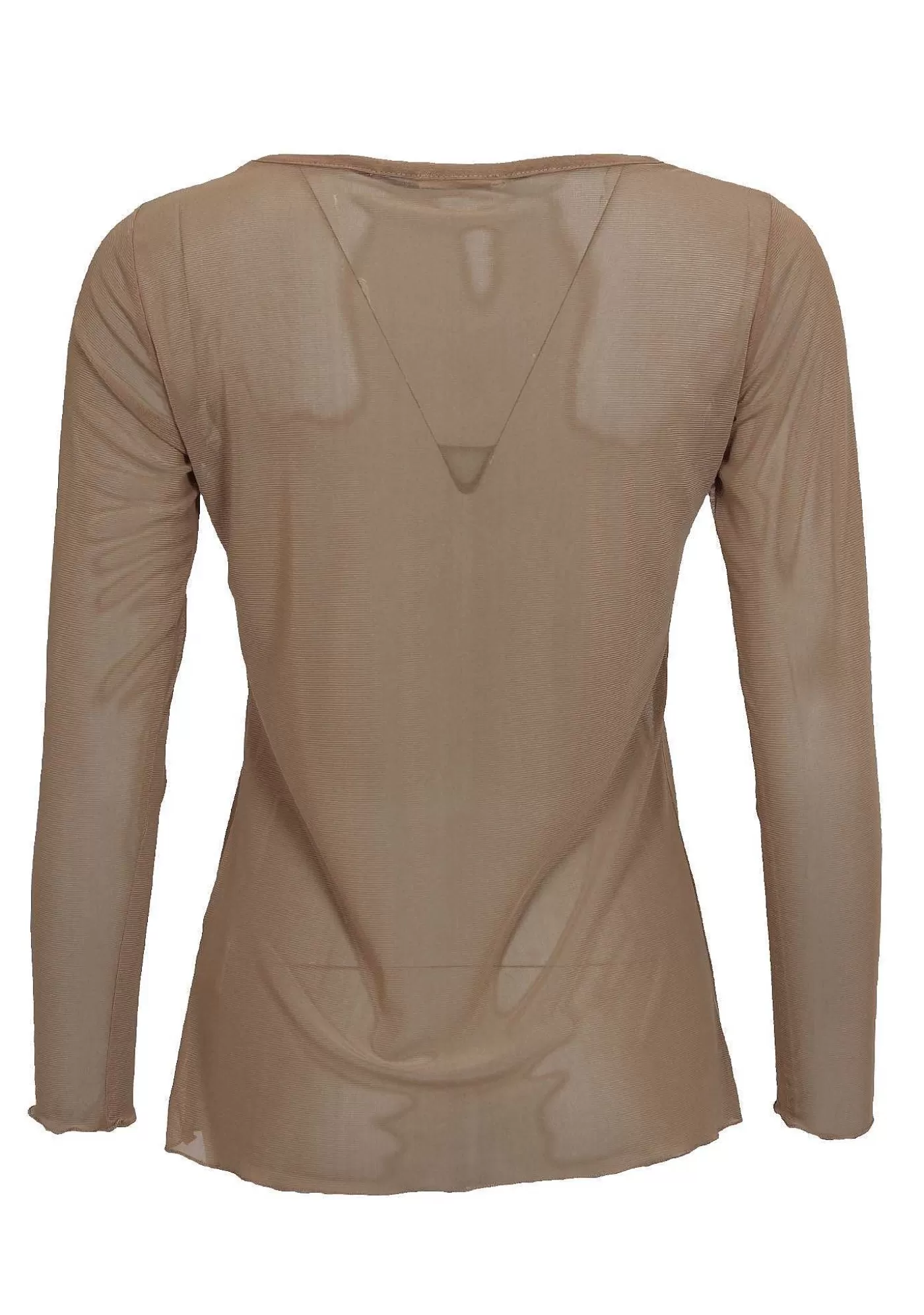 Best Sale Fifi Mesh L/S O-Neck - Cuban Sand Kvinnor T-Shirtor Och Topp