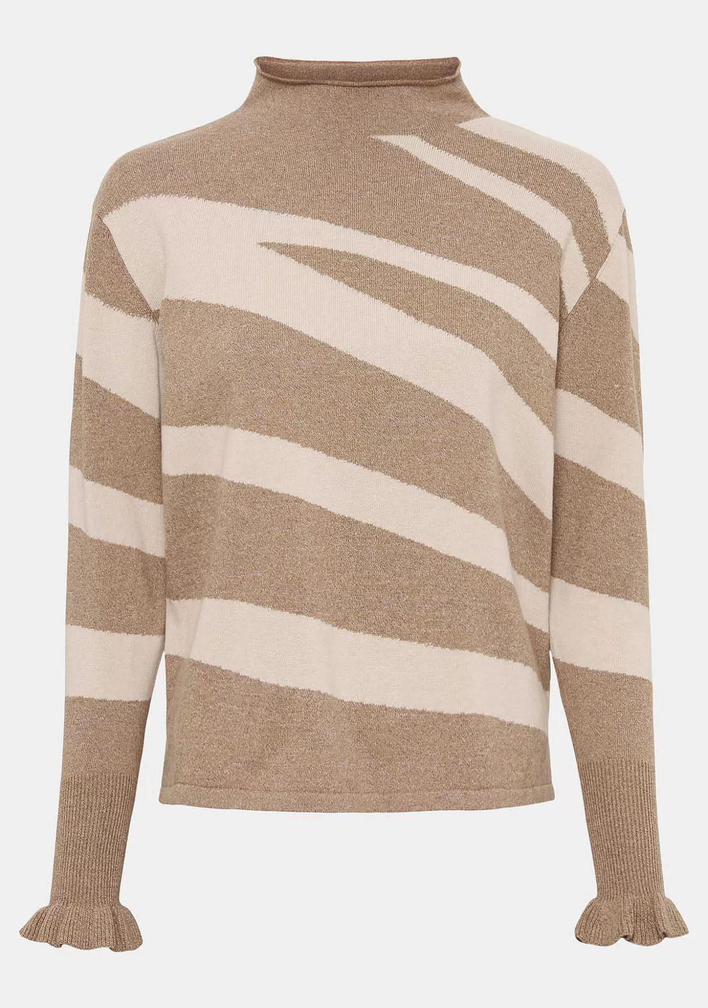 Cheap Frigga Jacquard Pullover - Sand Wave Kvinnor Stickat