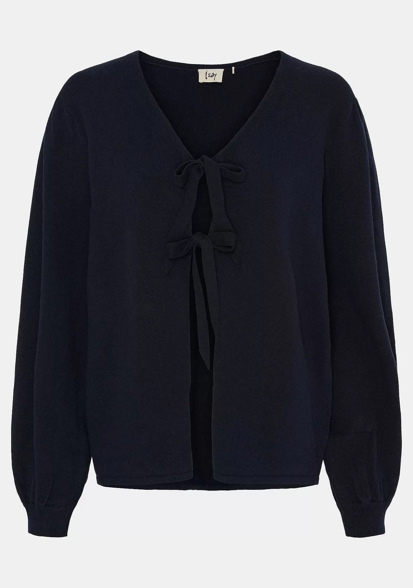 Best Frigga Tie Cardigan - Marinbla Kvinnor Stickat