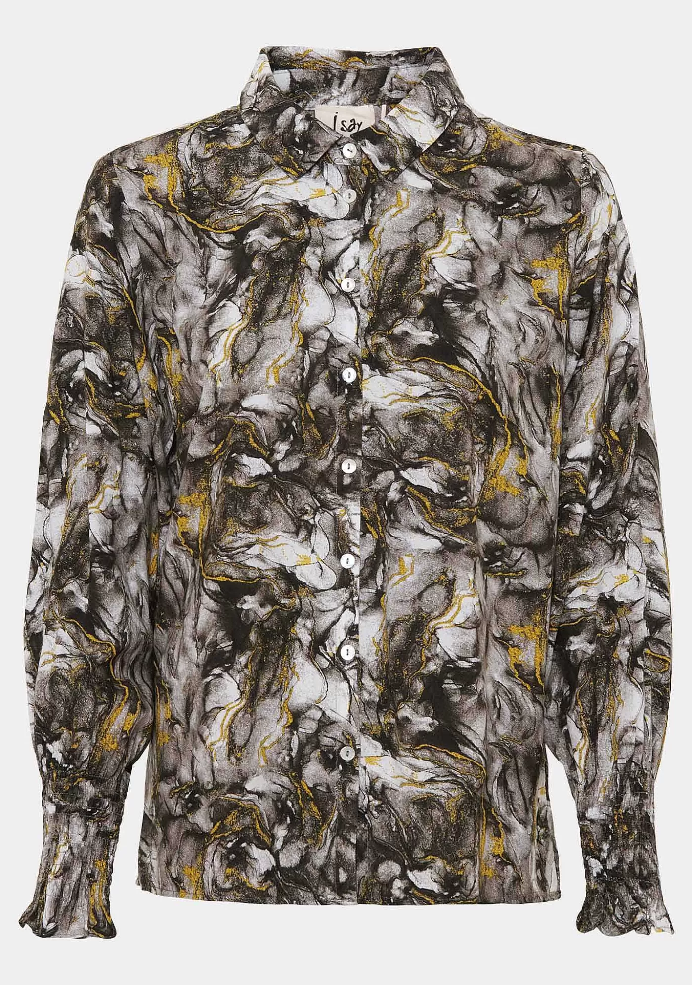 Cheap Gyta Smock Blus - Marmortryck Kvinnor Blusar Och Skjortor
