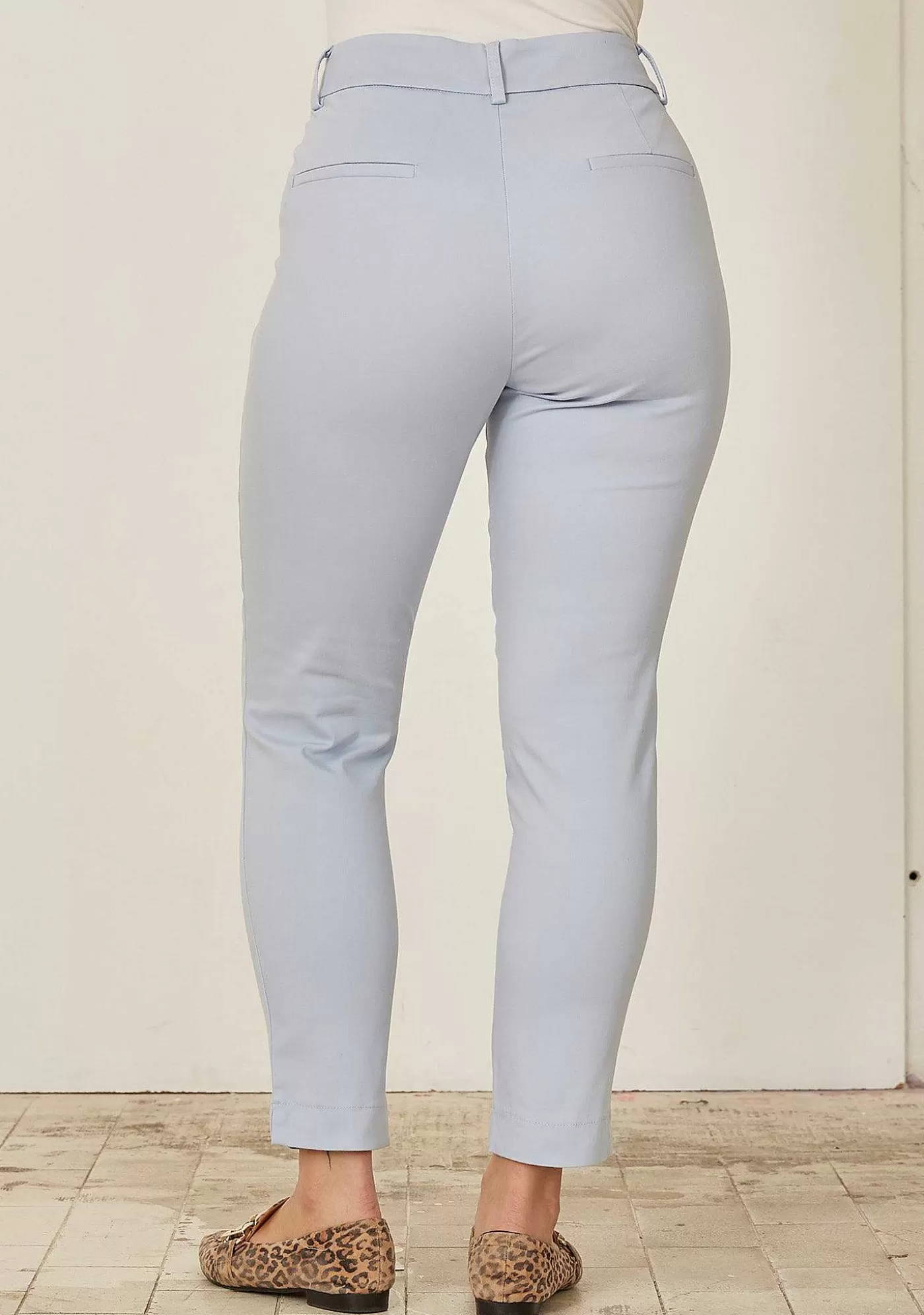 New Chino Pant - Ljusbla Kvinnor Byxor