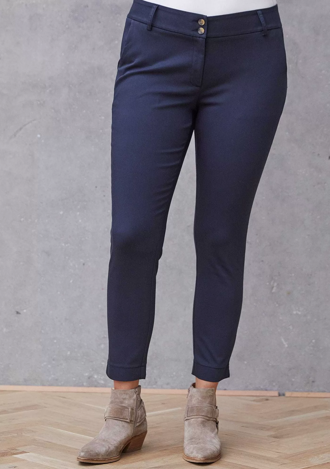 Fashion Chino Pant - Marinbla Kvinnor Byxor