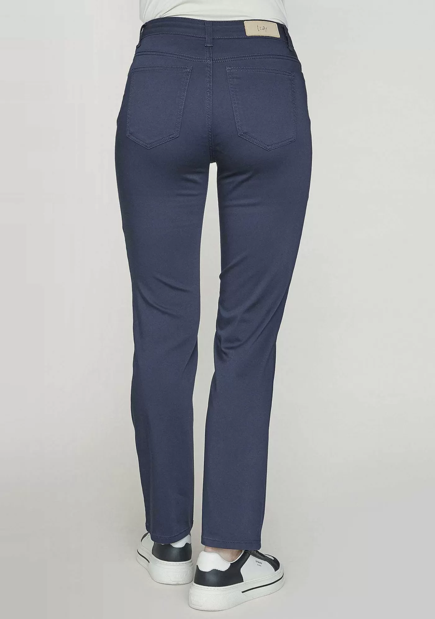 Hot Long Raight Pant - Marinbla Kvinnor Chinos