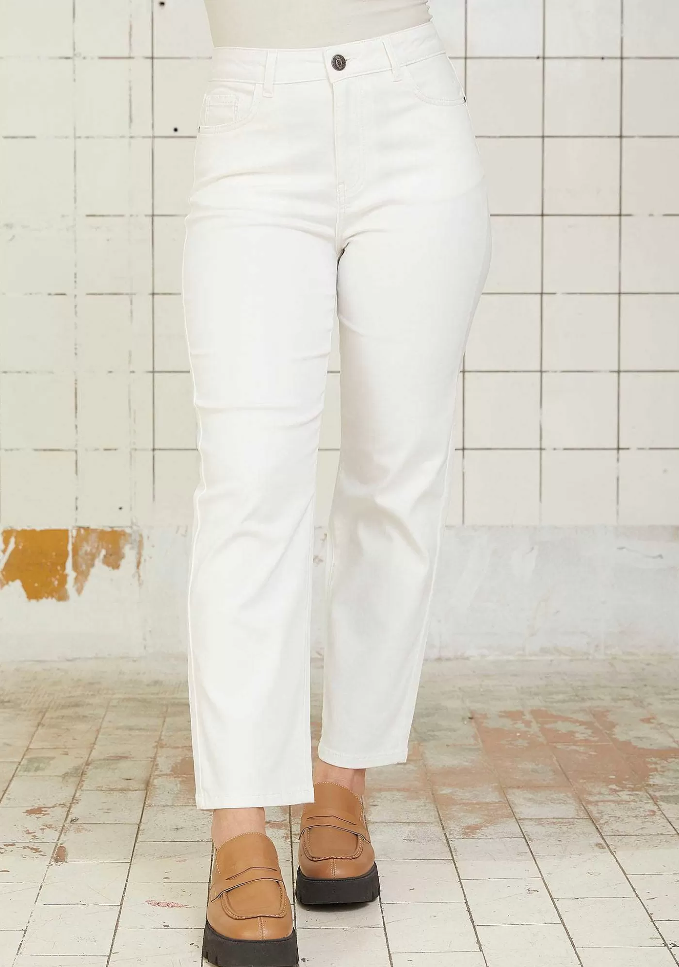 Flash Sale Straight Pant - Broken White Kvinnor Chinos