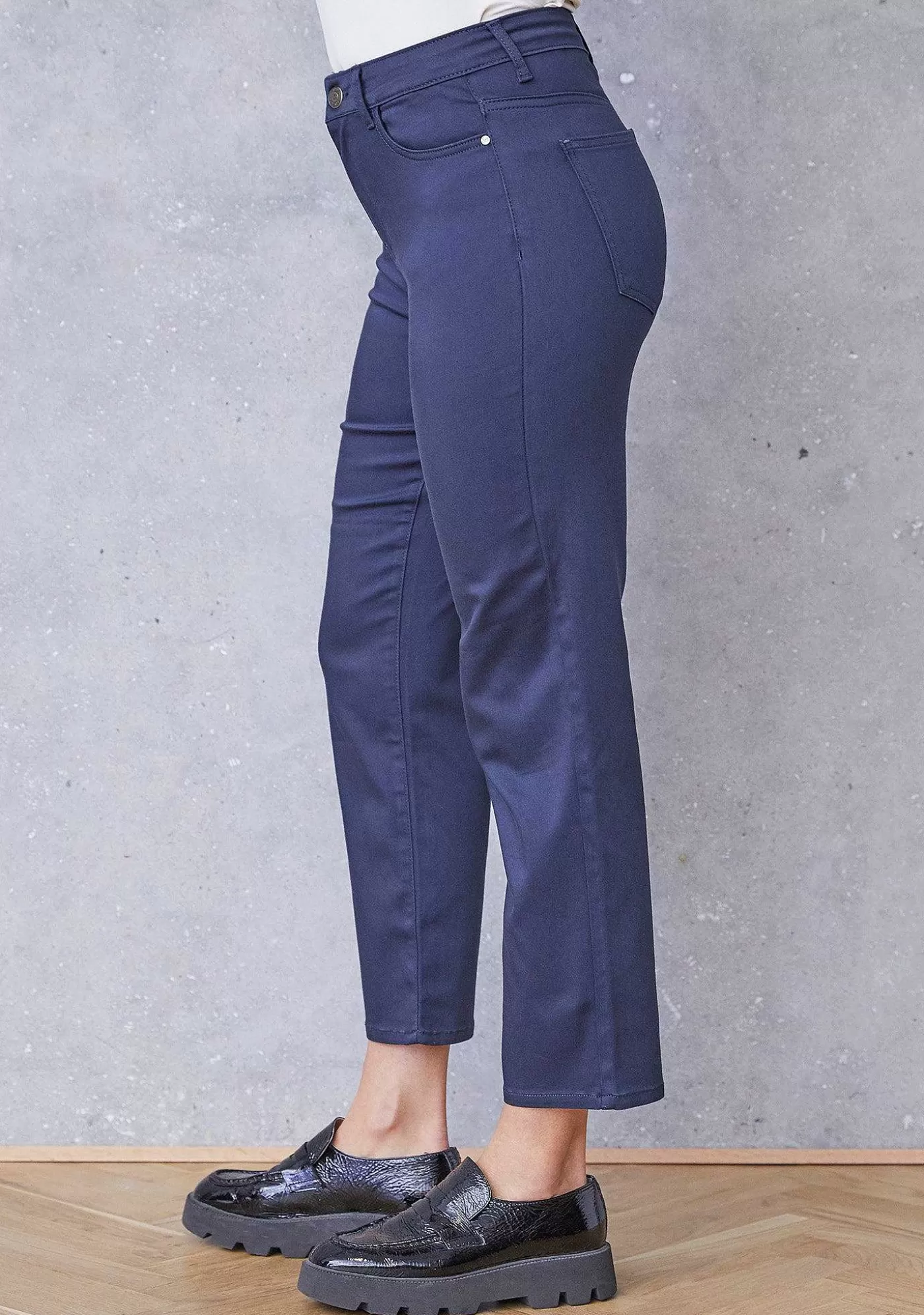 Best Straight Pant - Marinbla Kvinnor Chinos