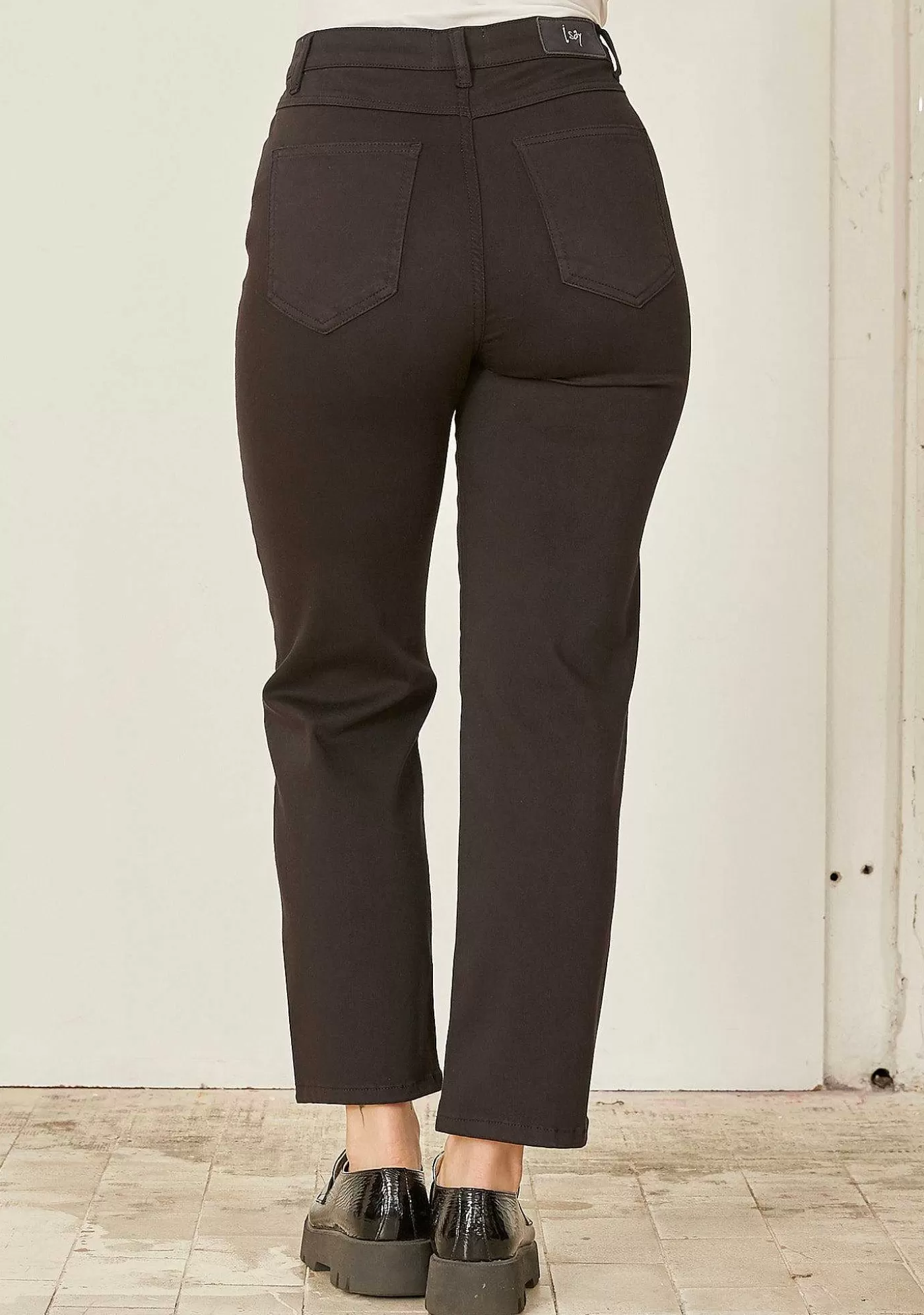 Store Straight Pant - Svart Kvinnor Chinos