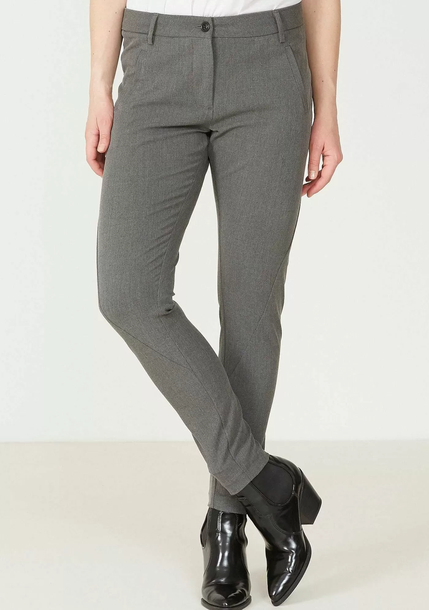 Outlet Stretch Pant - Morkgra Kvinnor Byxor