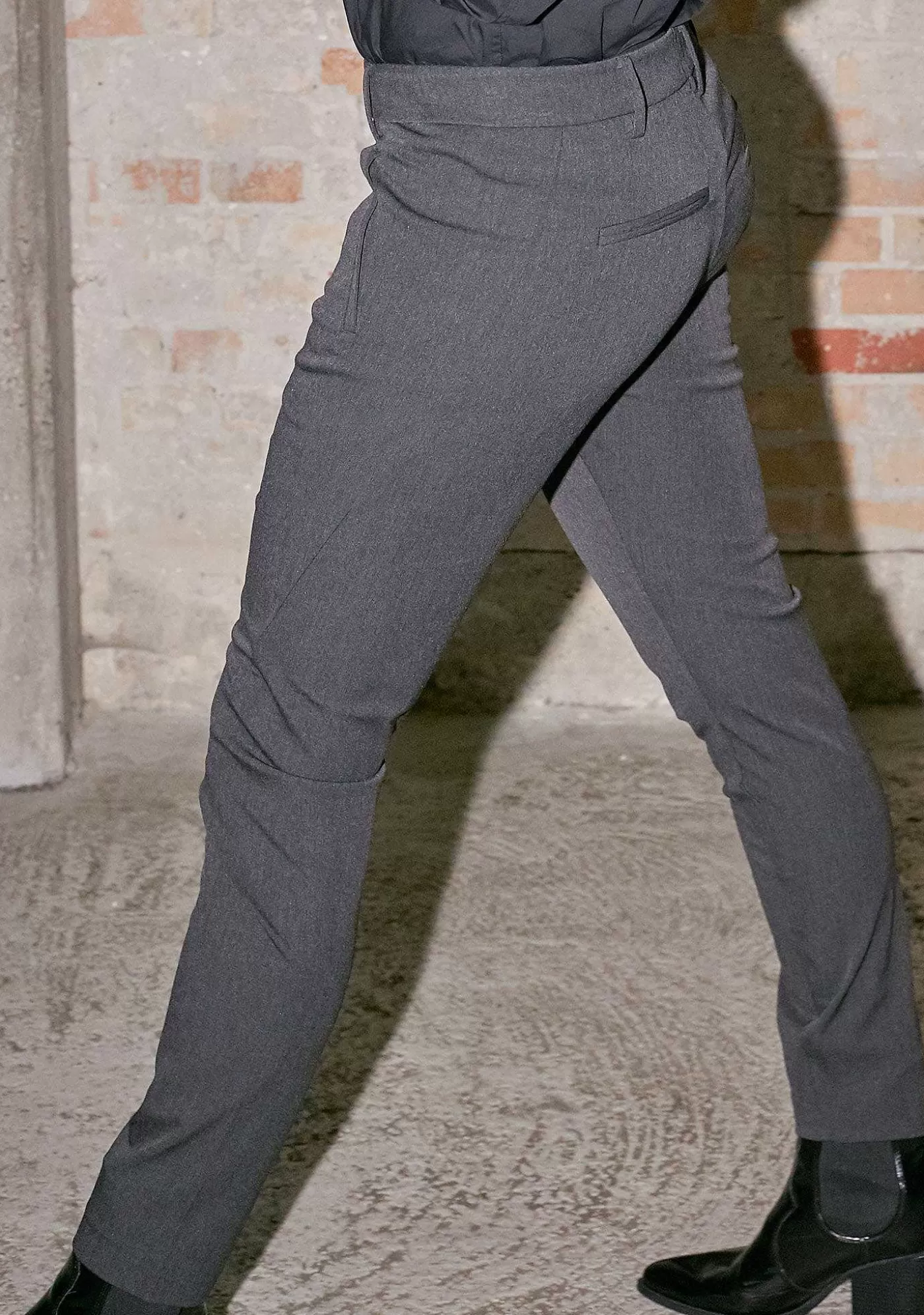 Outlet Stretch Pant - Morkgra Melange Kvinnor Byxor