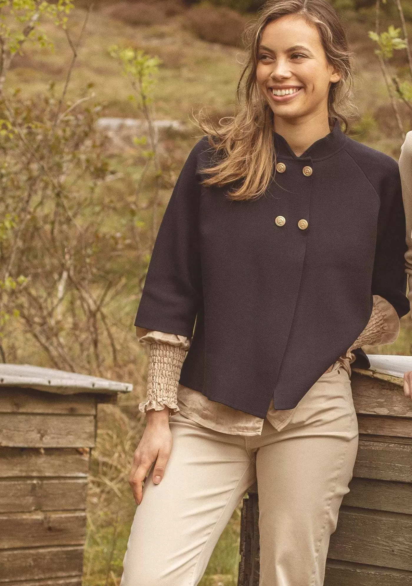 Outlet Jena Poncho Blus - Marinbla Kvinnor Stickat