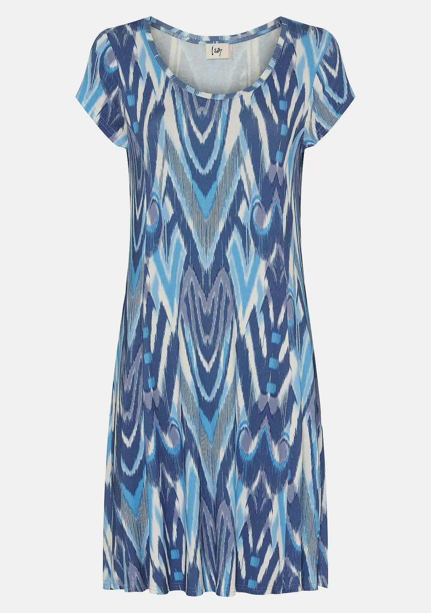 Clearance Kalla Jerseyklanning - Bla Zig Zag Kvinnor Klänningar