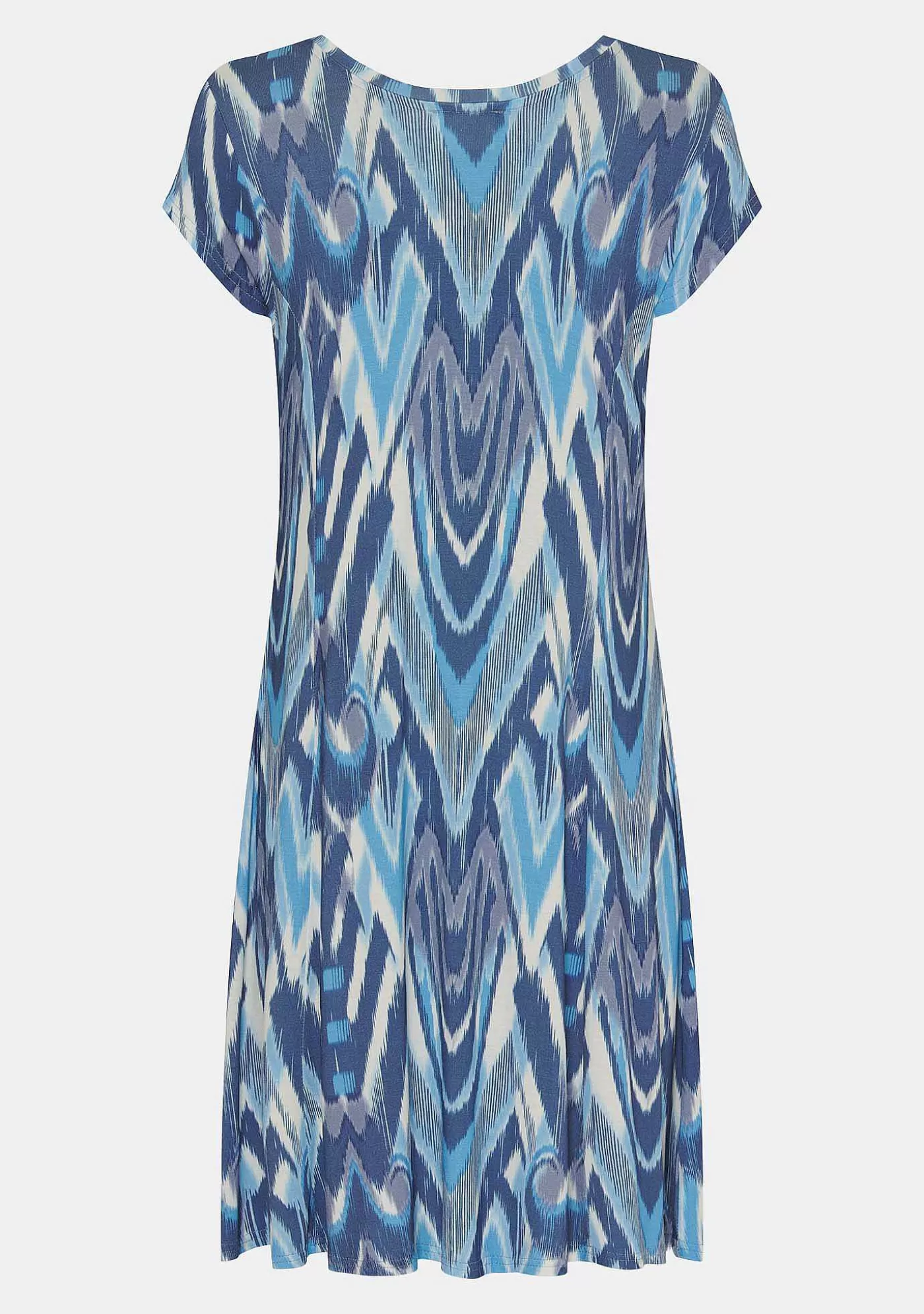 Clearance Kalla Jerseyklanning - Bla Zig Zag Kvinnor Klänningar