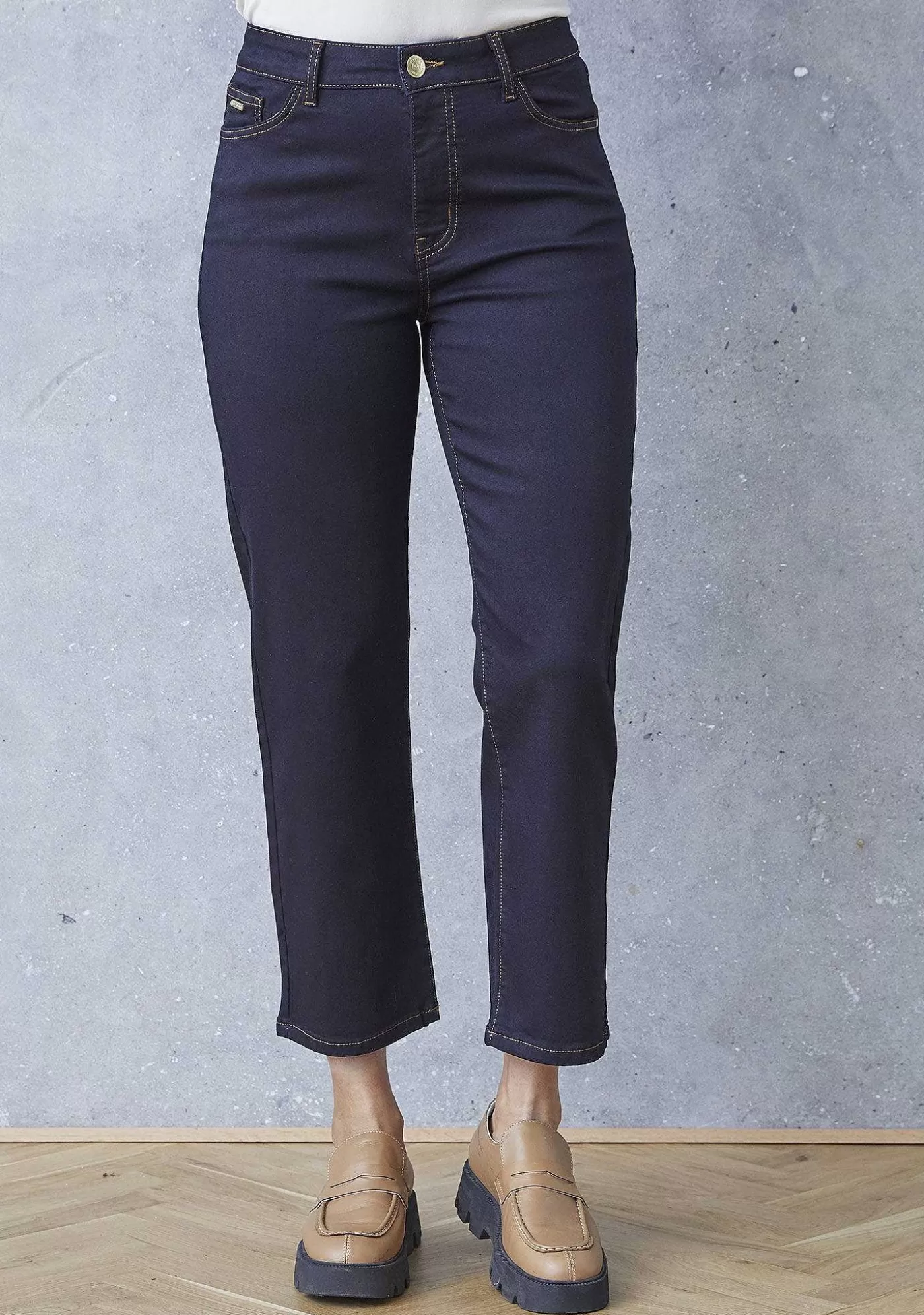 Sale Lido Raka Jeans - Bla Svart Denim Kvinnor Jeans