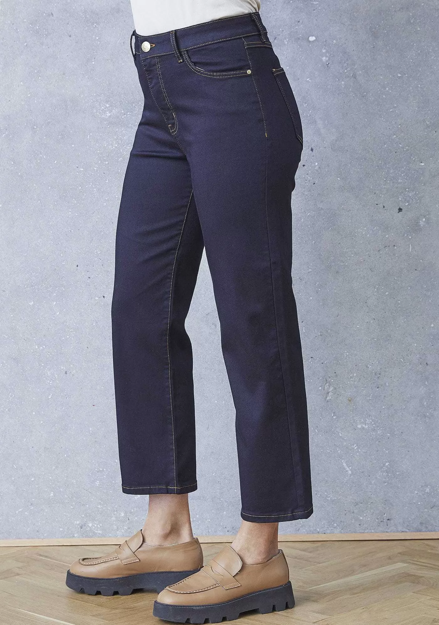 Sale Lido Raka Jeans - Bla Svart Denim Kvinnor Jeans
