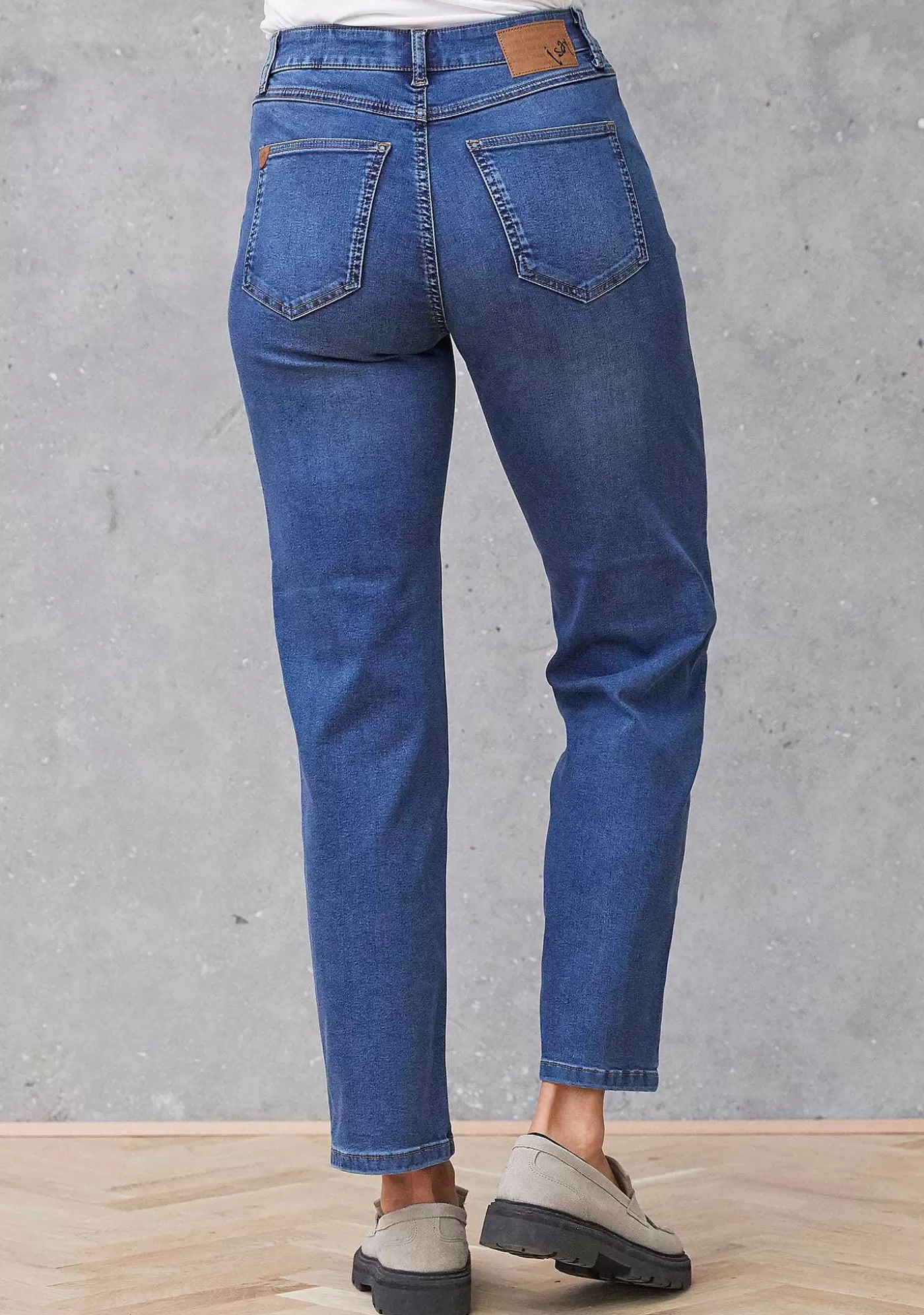 Sale Lido Raka Langa Jeans - Blue Wash Denim Kvinnor Jeans