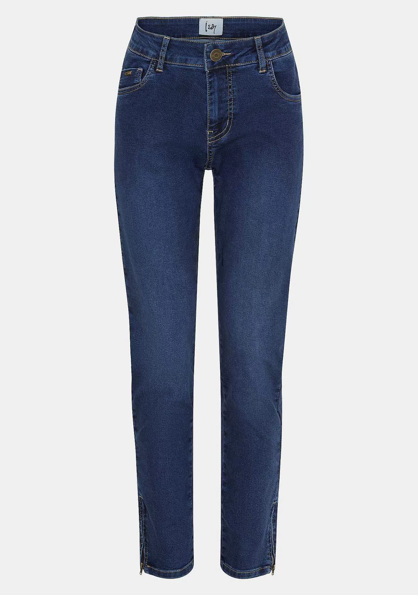 Fashion Lido Zip Jeans - Basic Denim Wash Kvinnor Jeans