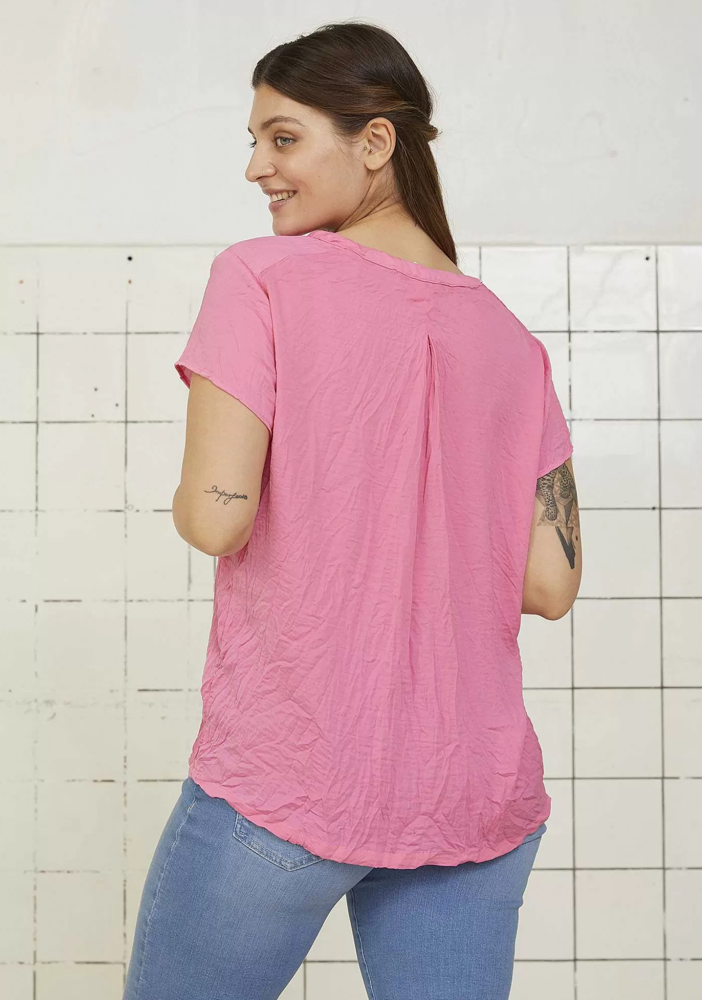 Store Liva S/S Blus - Hot Rosa Kvinnor Blusar Och Skjortor