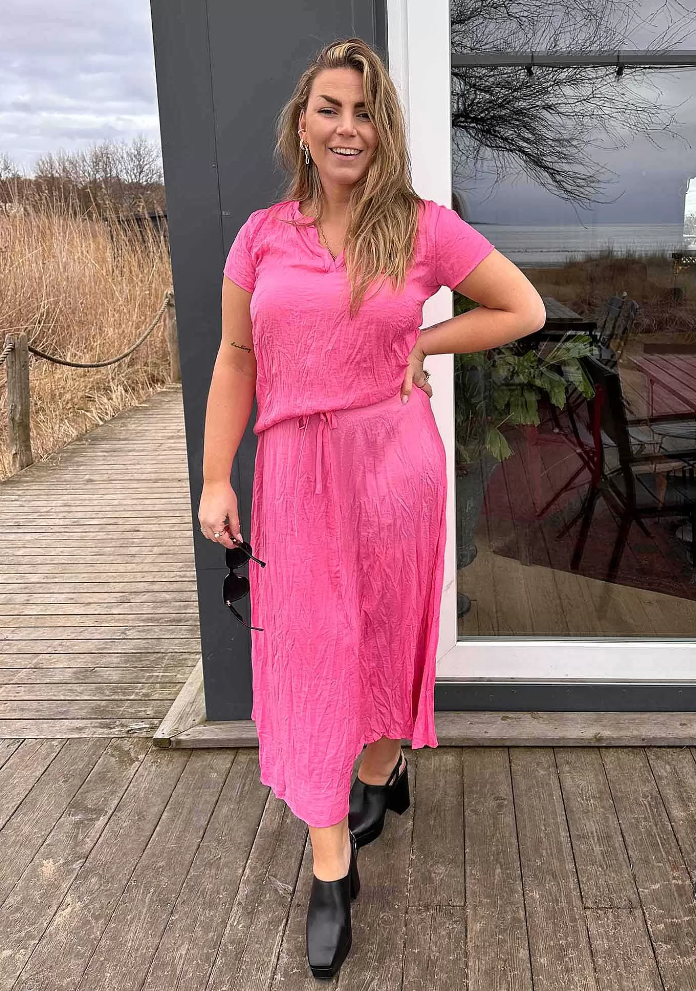 Store Liva S/S Blus - Hot Rosa Kvinnor Blusar Och Skjortor