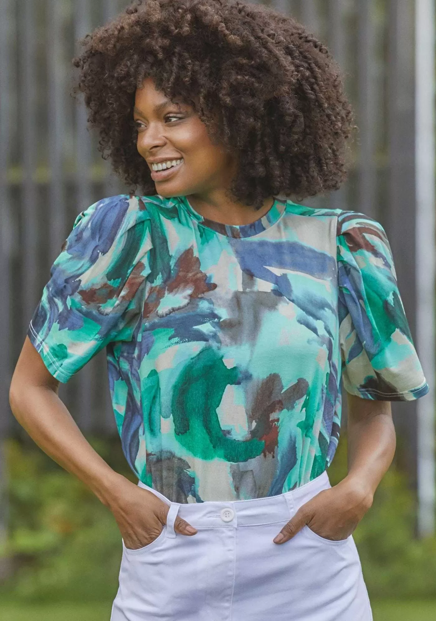 Fashion Louis T-Shirt Med Tryck - Green Power Kvinnor Louis