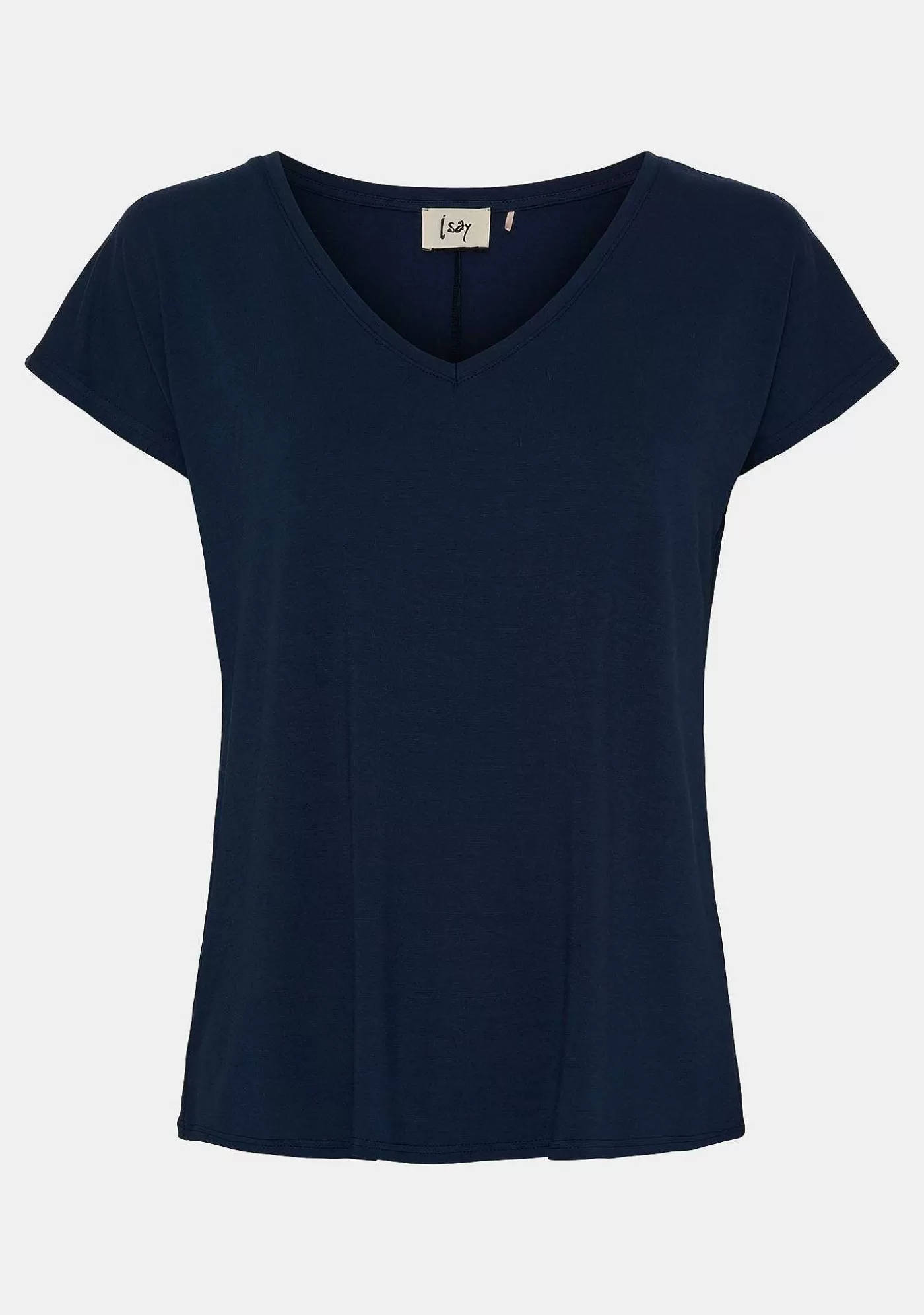 Cheap Louis V-Ringad T-Shirt - Marinbla Kvinnor Louis