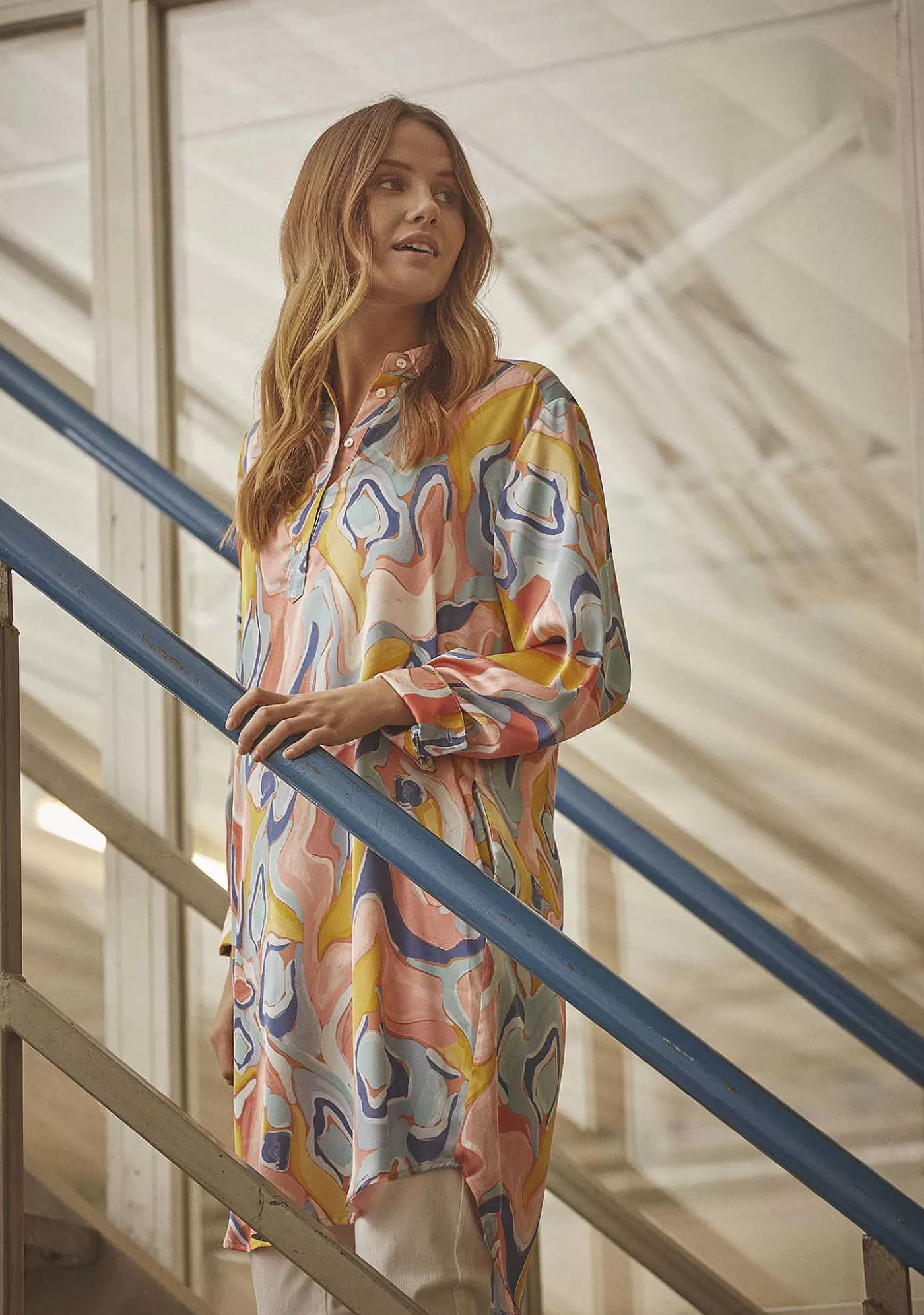 Cheap Melba Printed Tunic - Summer Fluid Kvinnor Klänningar