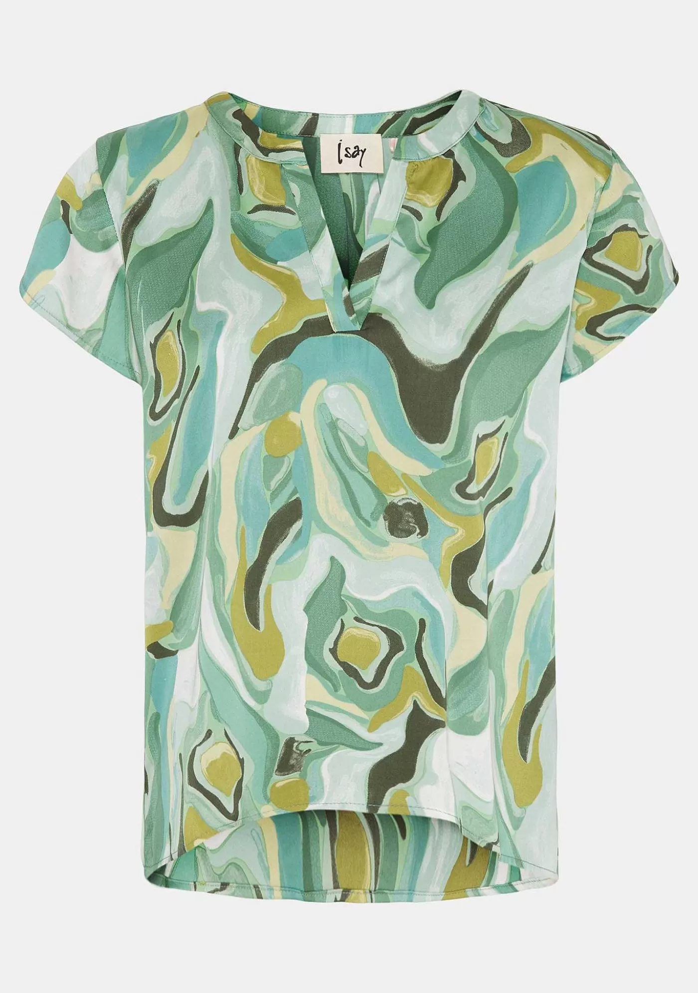 Outlet Melba S/S Blus - Green Fluid Kvinnor Blusar Och Skjortor