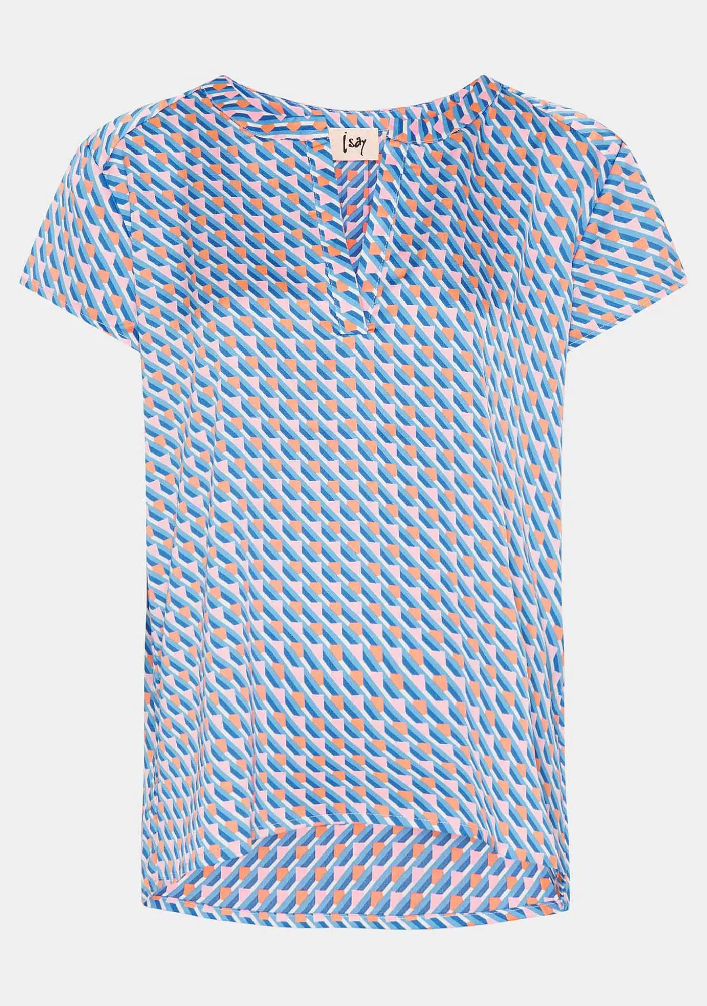 Online Melba S/S Blus - Skyblue Square Kvinnor Blusar Och Skjortor