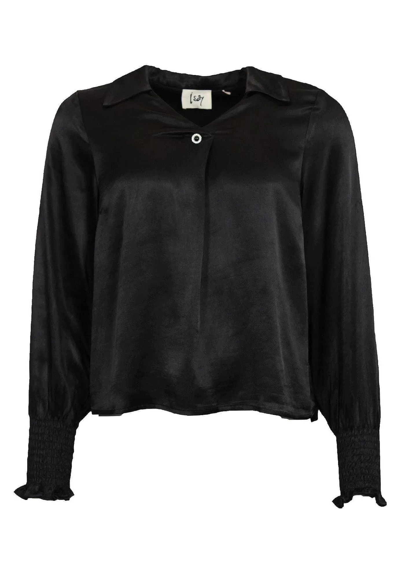 New Mirra Button Blus - Svart Kvinnor Blusar Och Skjortor