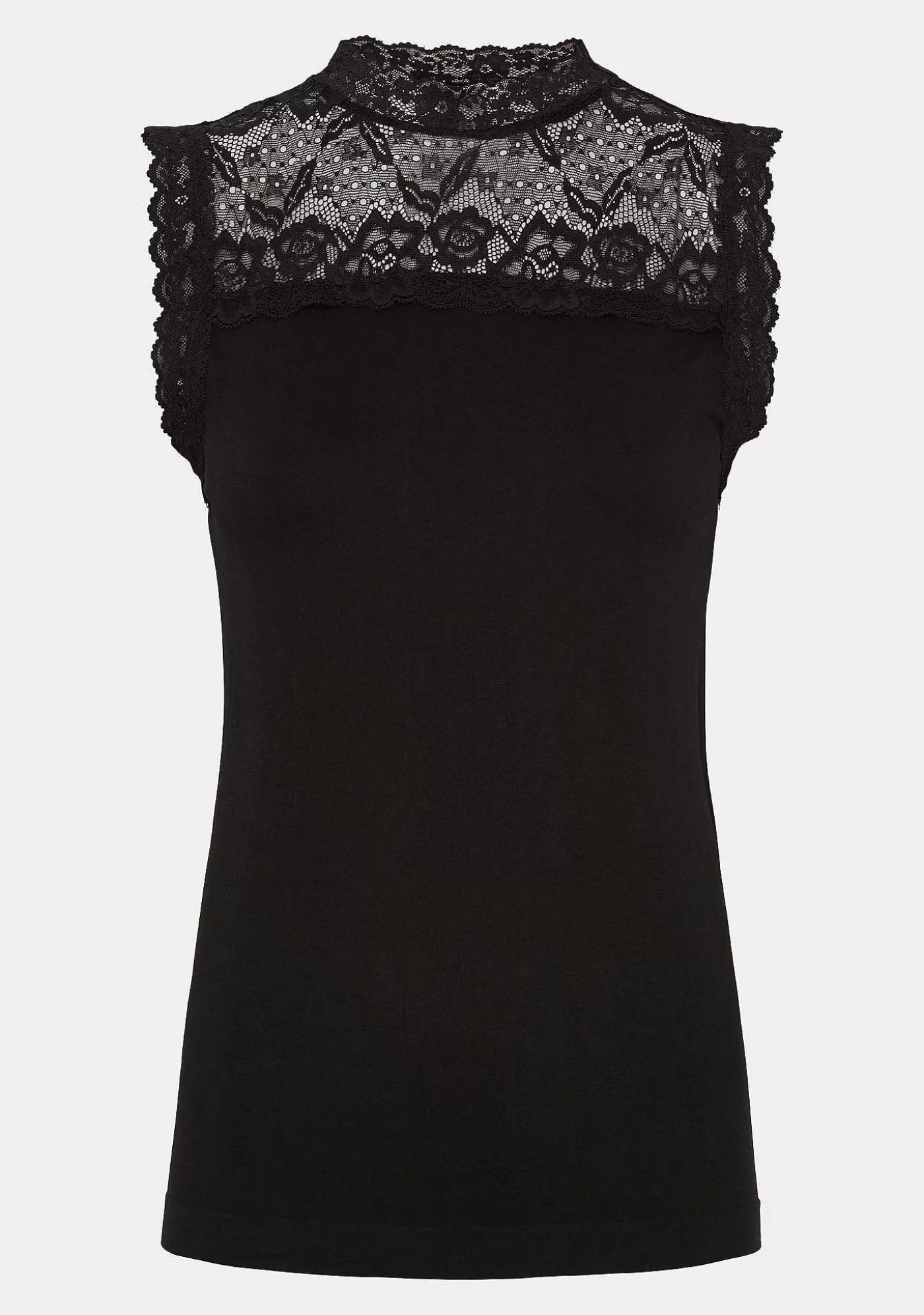 Outlet Nilla Highneck Topp - Svart Kvinnor Nilla