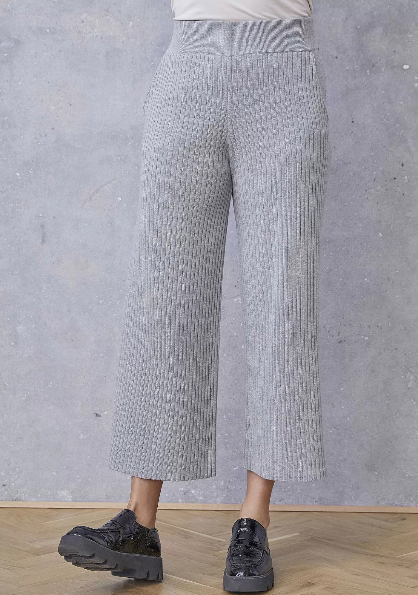 Discount Nora Knit Pant - Ljusgra Melange Kvinnor Stickat