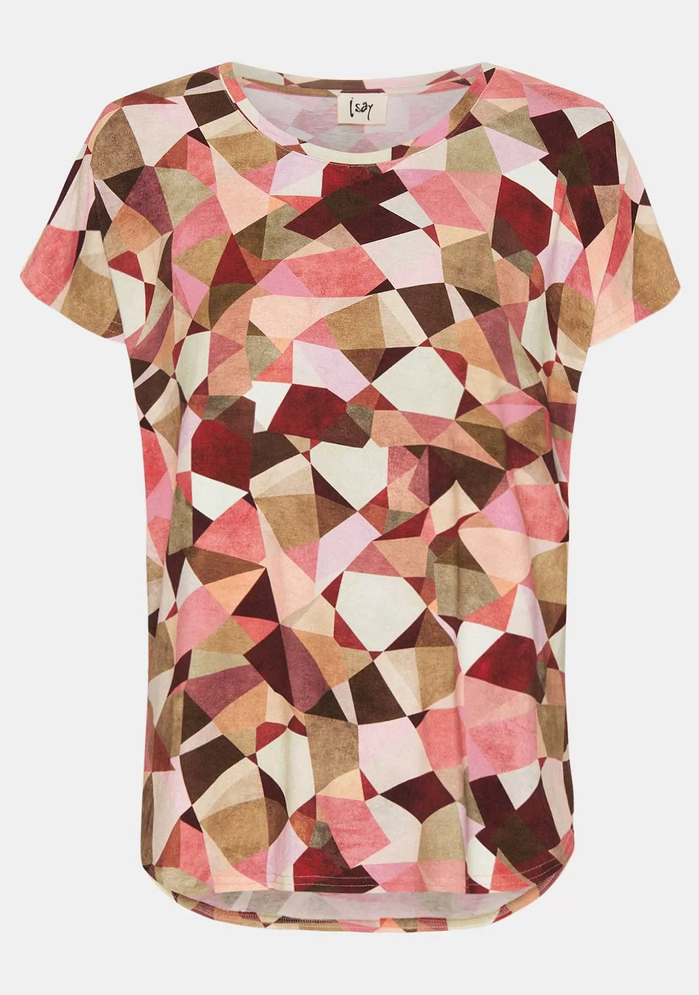 Fashion Nugga T-Shirt Med Tryck - Rosa Fyrkant Kvinnor Nugga