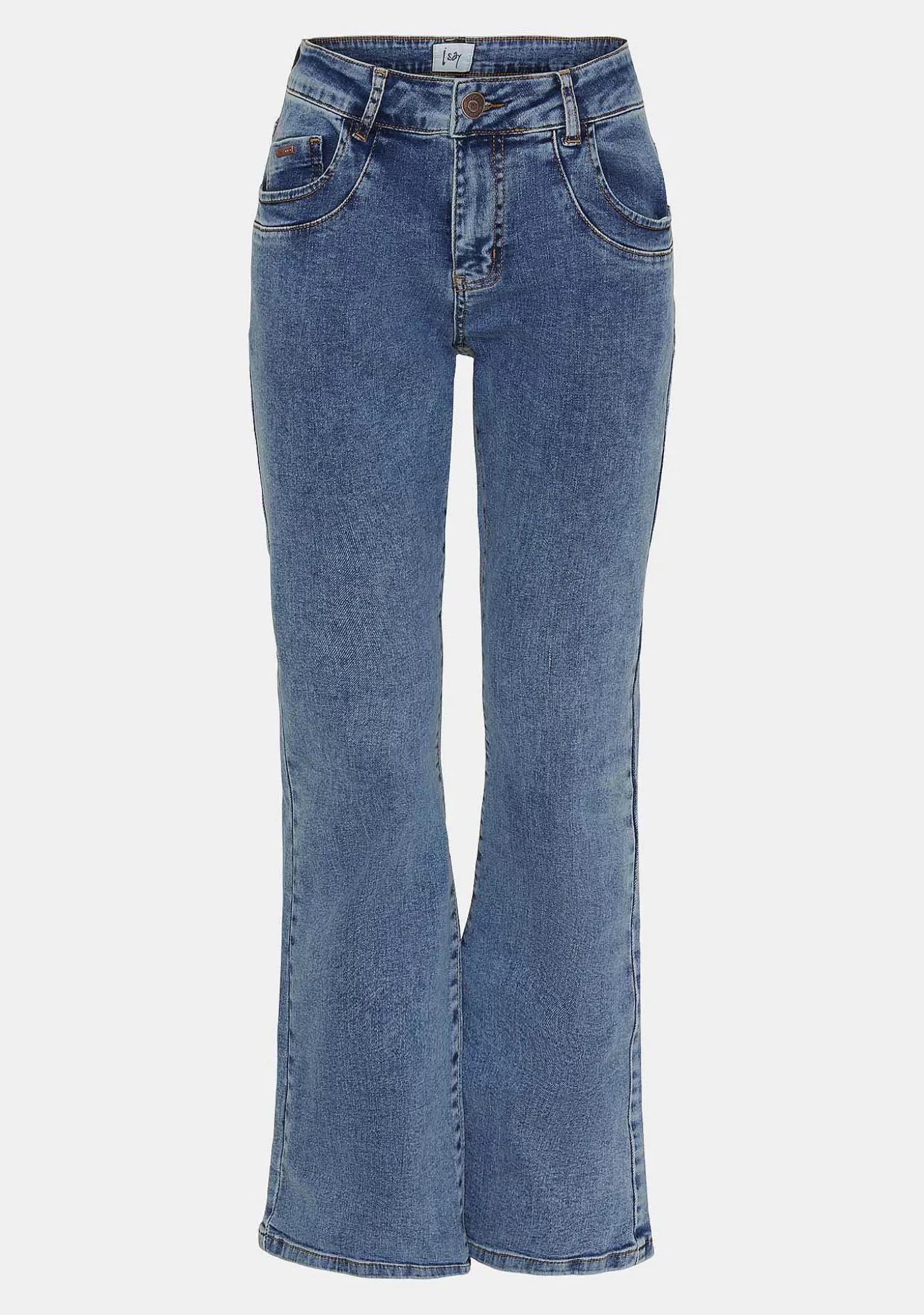 Hot Parma Flare Jeans - Denim Basic Wash Kvinnor Jeans