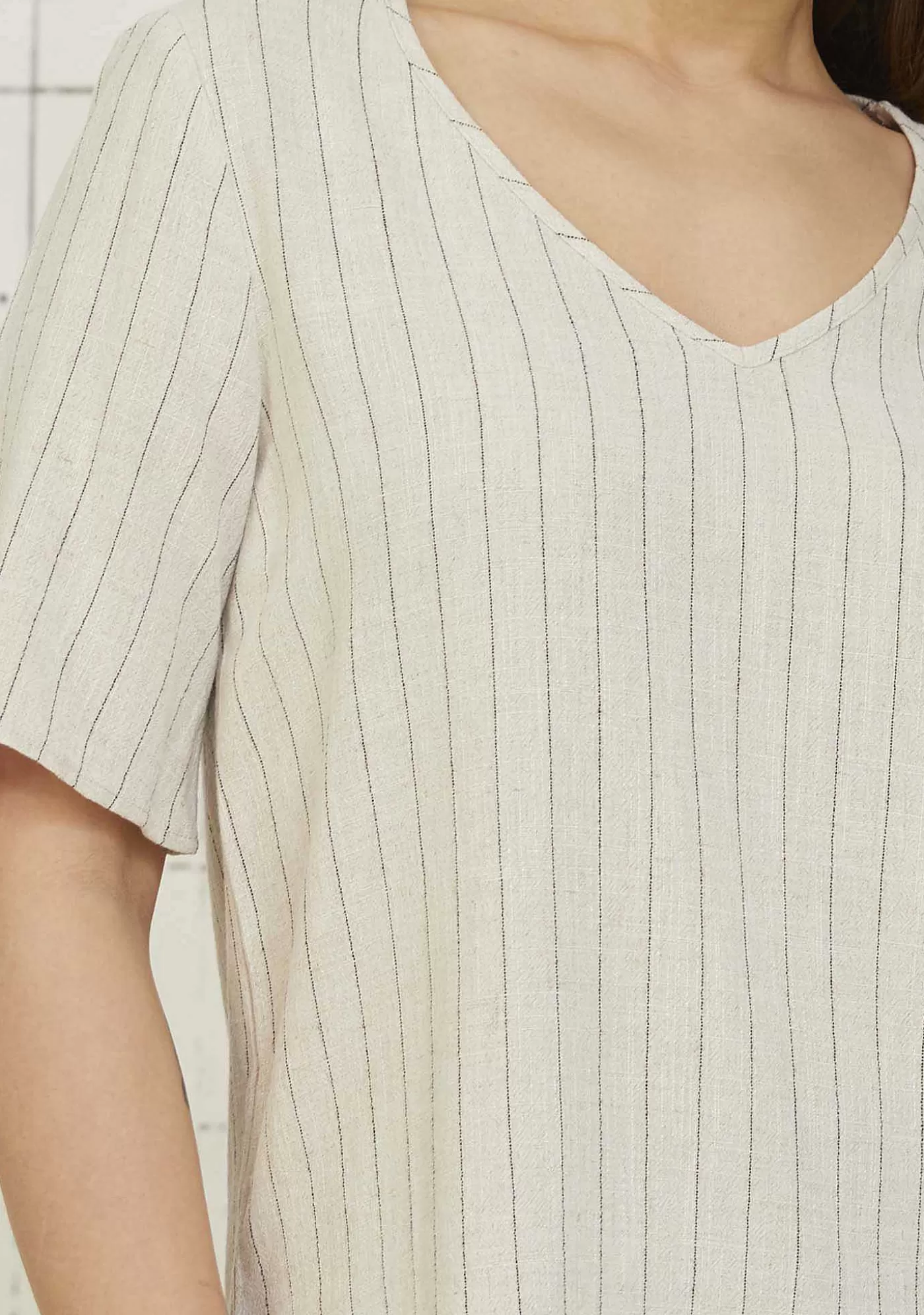 New Pearl S/S Blus - Pearl Stripe Kvinnor Blusar Och Skjortor