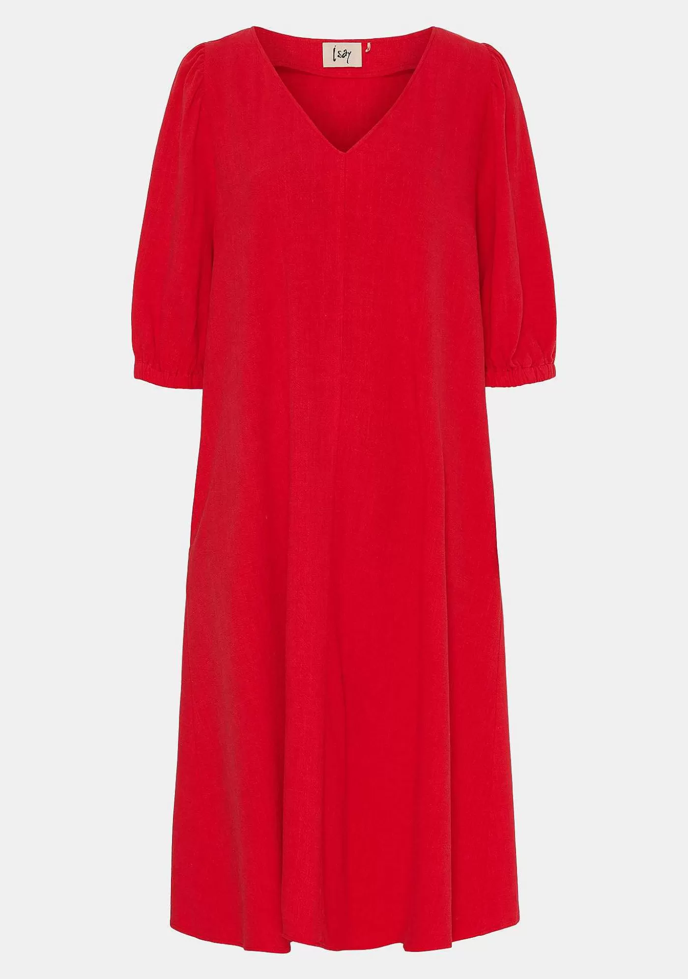 Best Sale Pearl V-Neck Klanning - Crispy Red Kvinnor Klänningar